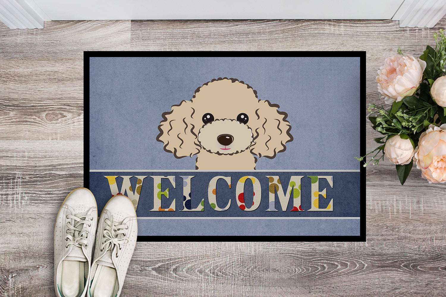 Caroline's Treasures Buff Poodle Welcome Doormat - 24x36 Decorative Floor Mat – Indoor/Outdoor Rug with Artistic Flair BB1444JMAT