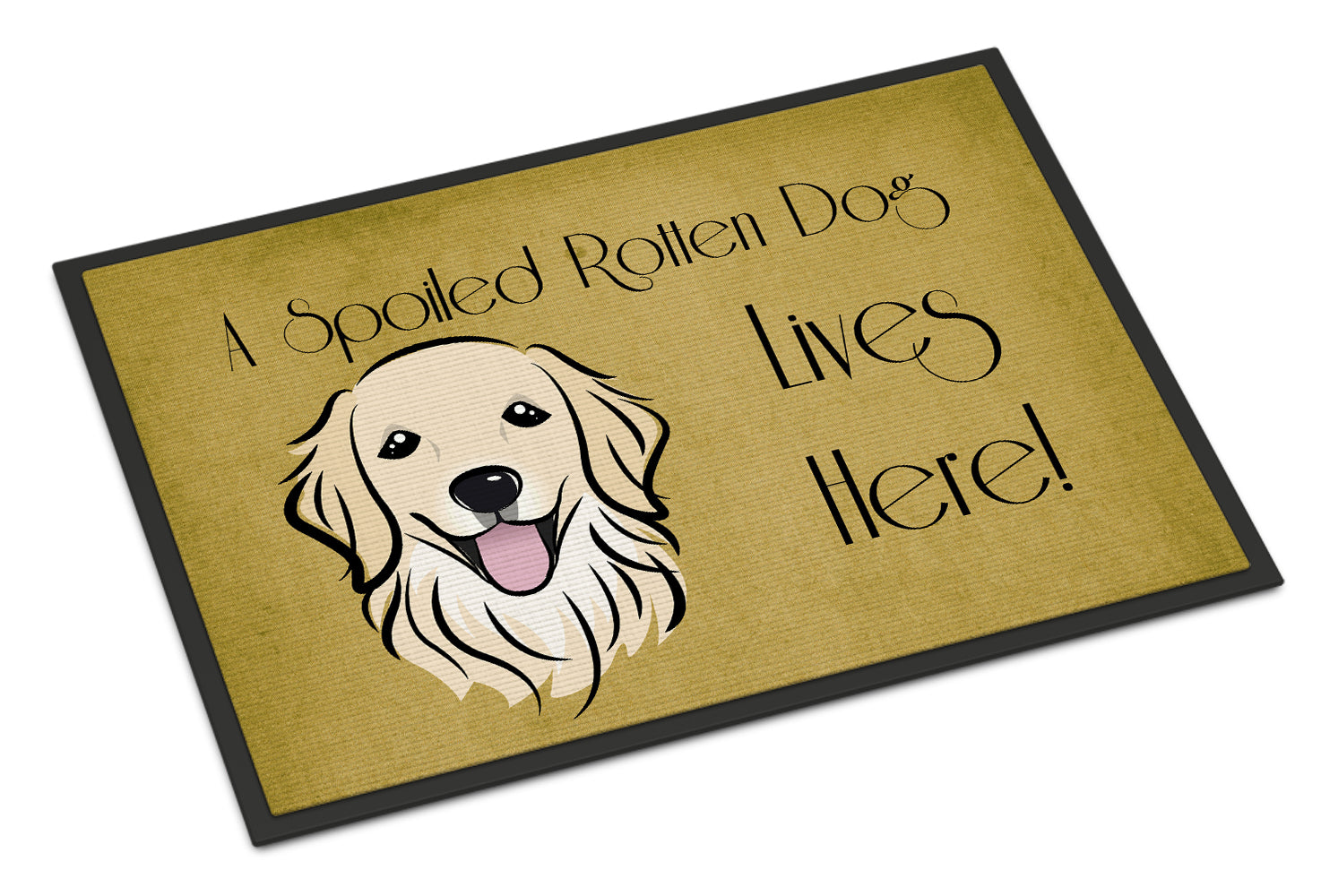 Caroline's Treasures Golden Retriever Spoiled Dog Lives Here Doormat - 24x36 Decorative Floor Mat – Indoor/Outdoor Rug with Artistic Flair BB1453JMAT