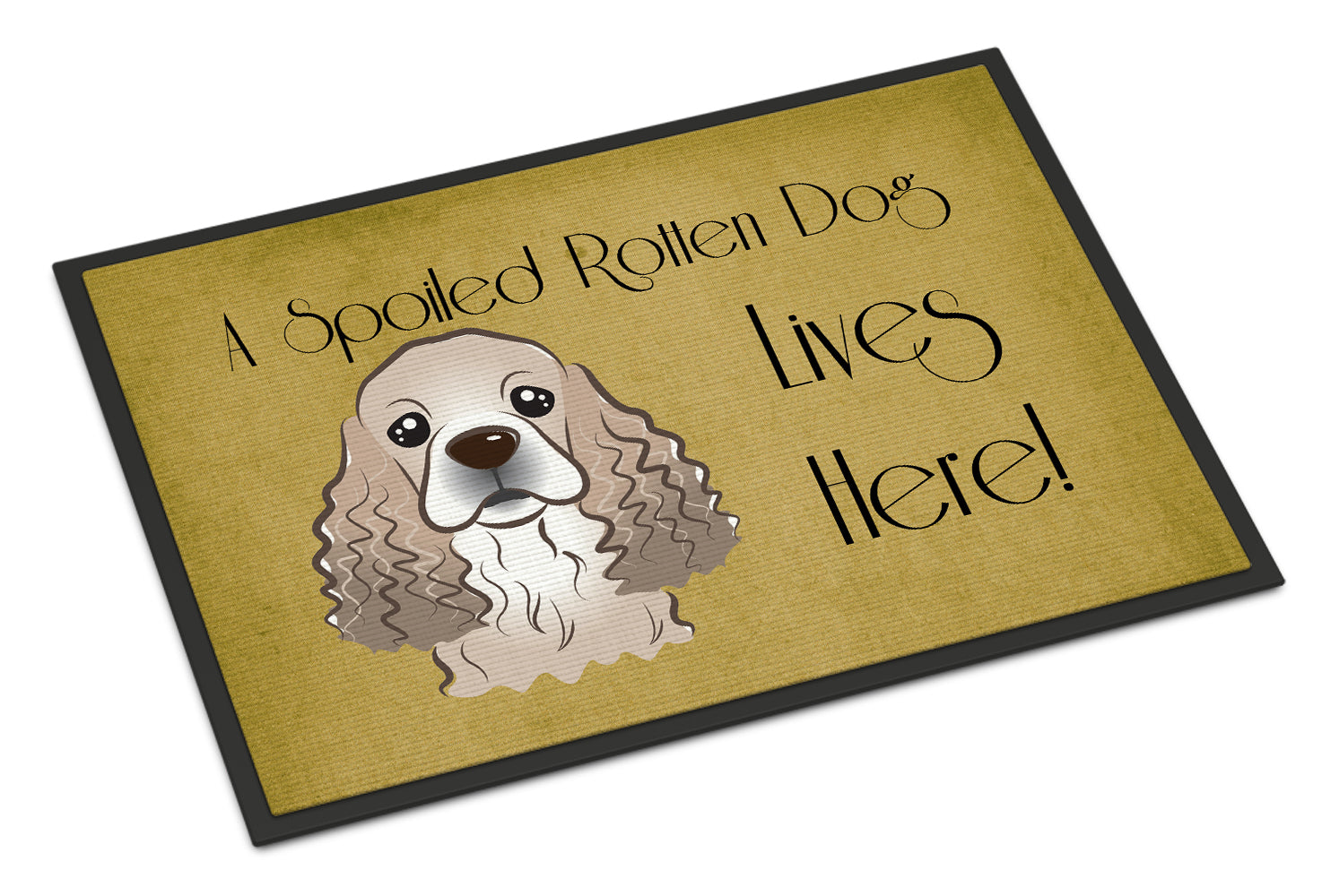 Caroline's Treasures Cocker Spaniel Spoiled Dog Lives Here Doormat - 24x36 Decorative Floor Mat – Indoor/Outdoor Rug with Artistic Flair BB1464JMAT