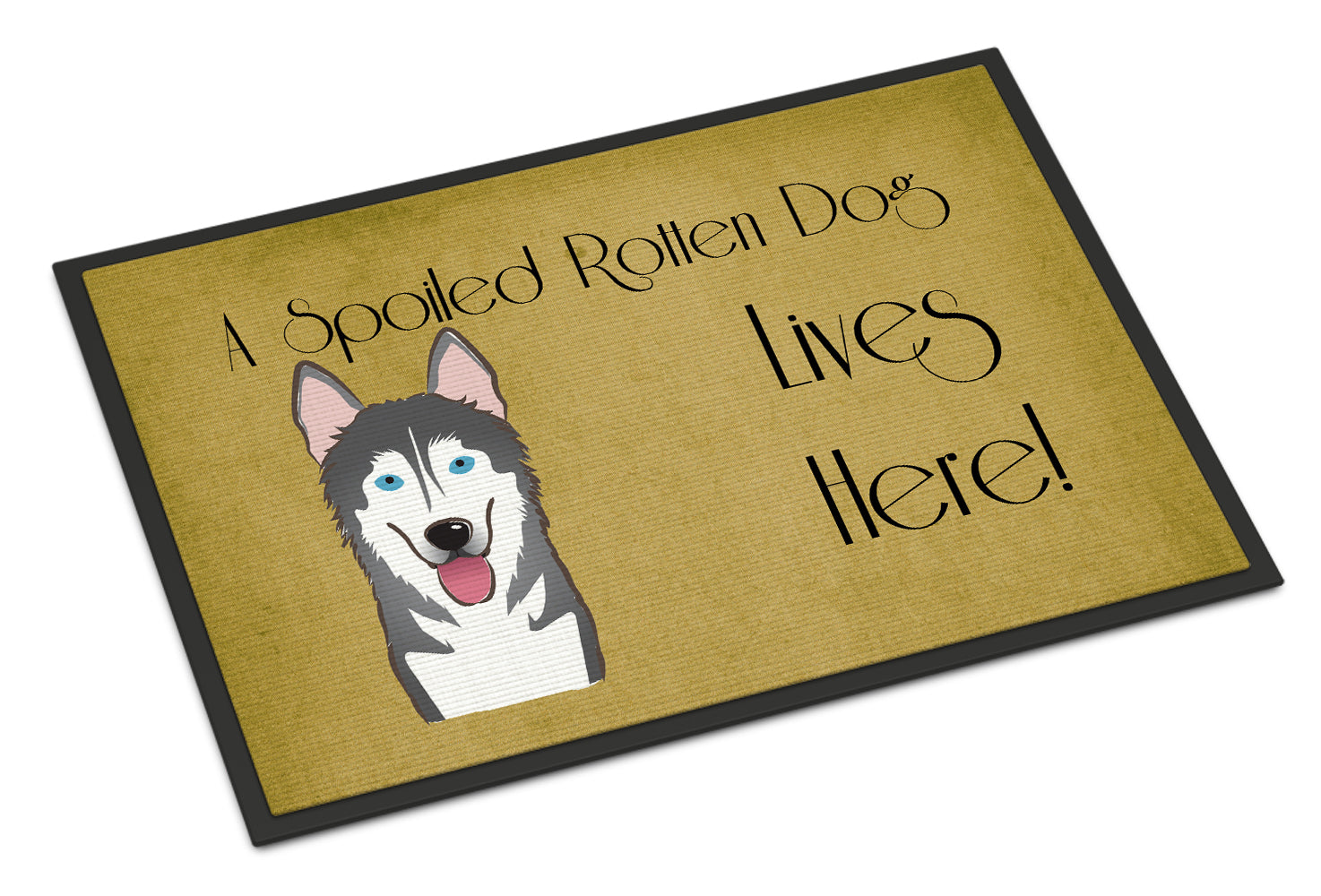 Caroline's Treasures Alaskan Malamute Spoiled Dog Lives Here Doormat - 24x36 Decorative Floor Mat – Indoor/Outdoor Rug with Artistic Flair BB1466JMAT