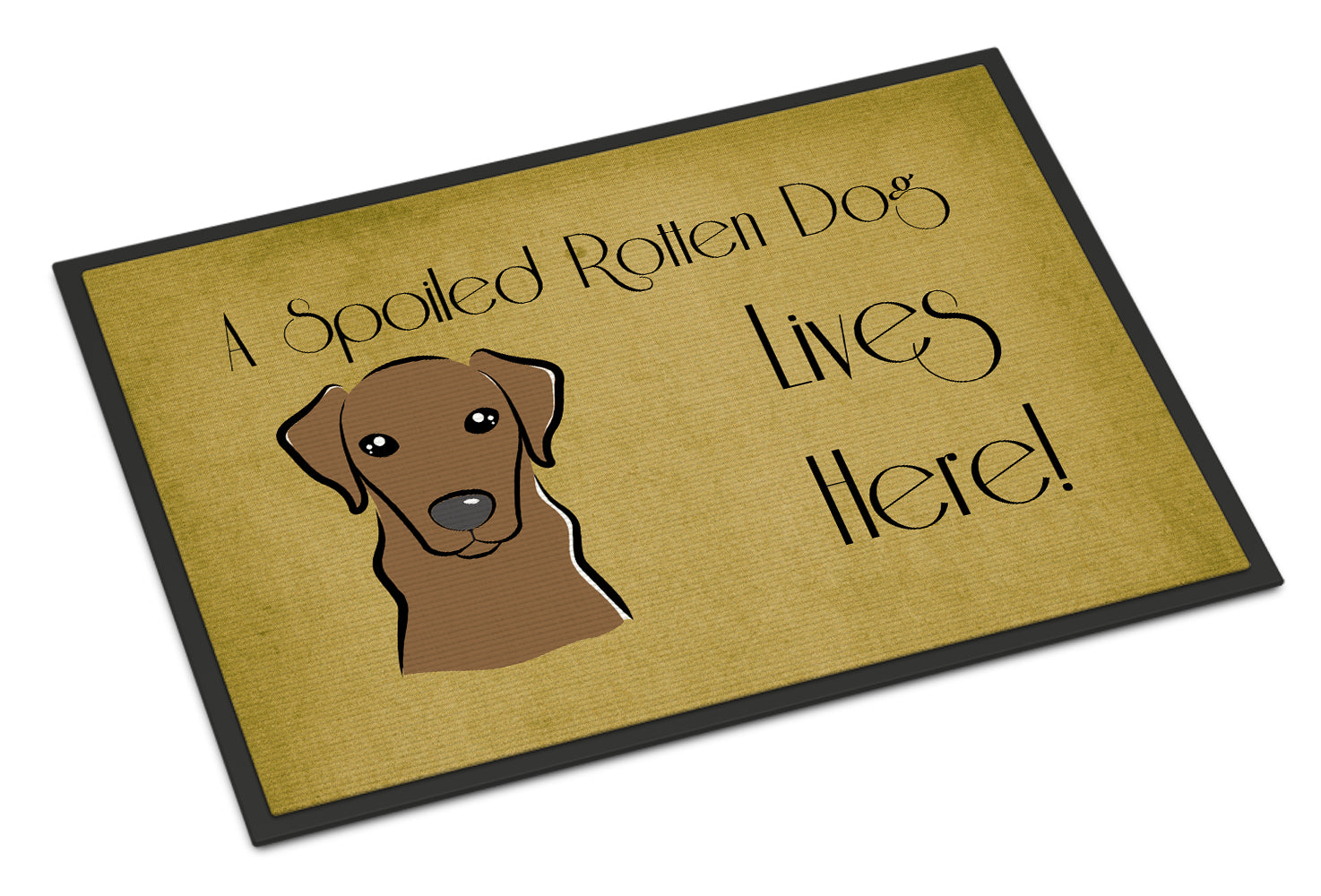 Caroline's Treasures Chocolate Labrador Spoiled Dog Lives Here Doormat - 24x36 Decorative Floor Mat – Indoor/Outdoor Rug with Artistic Flair BB1482JMAT