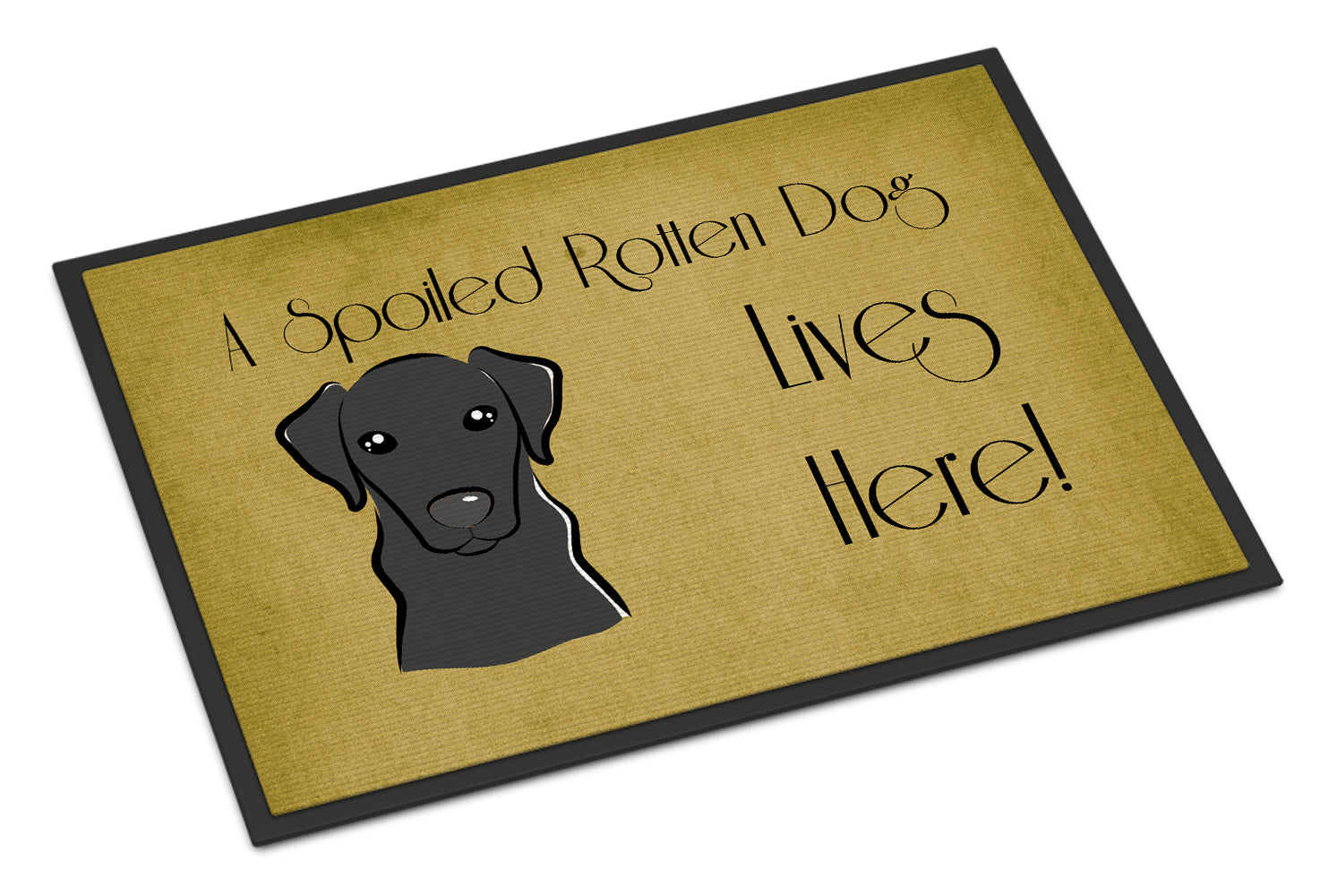 Caroline's Treasures Black Labrador Spoiled Dog Lives Here Doormat - 24x36 Decorative Floor Mat – Indoor/Outdoor Rug with Artistic Flair BB1483JMAT