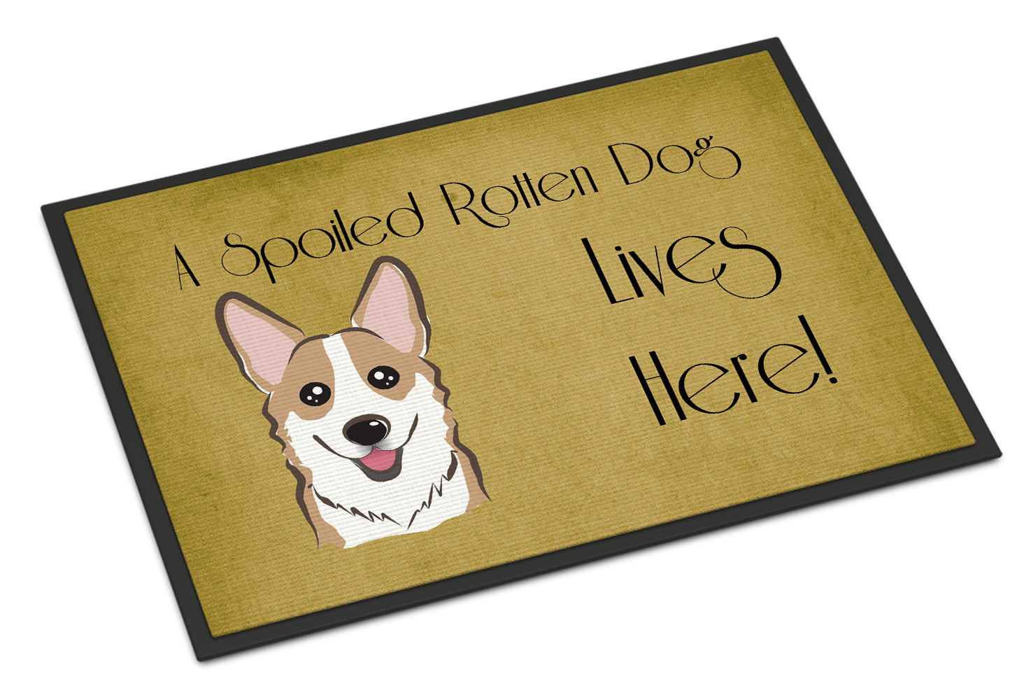 Caroline's Treasures Sable Corgi Spoiled Dog Lives Here Doormat - 24x36 Decorative Floor Mat – Indoor/Outdoor Rug with Artistic Flair BB1501JMAT