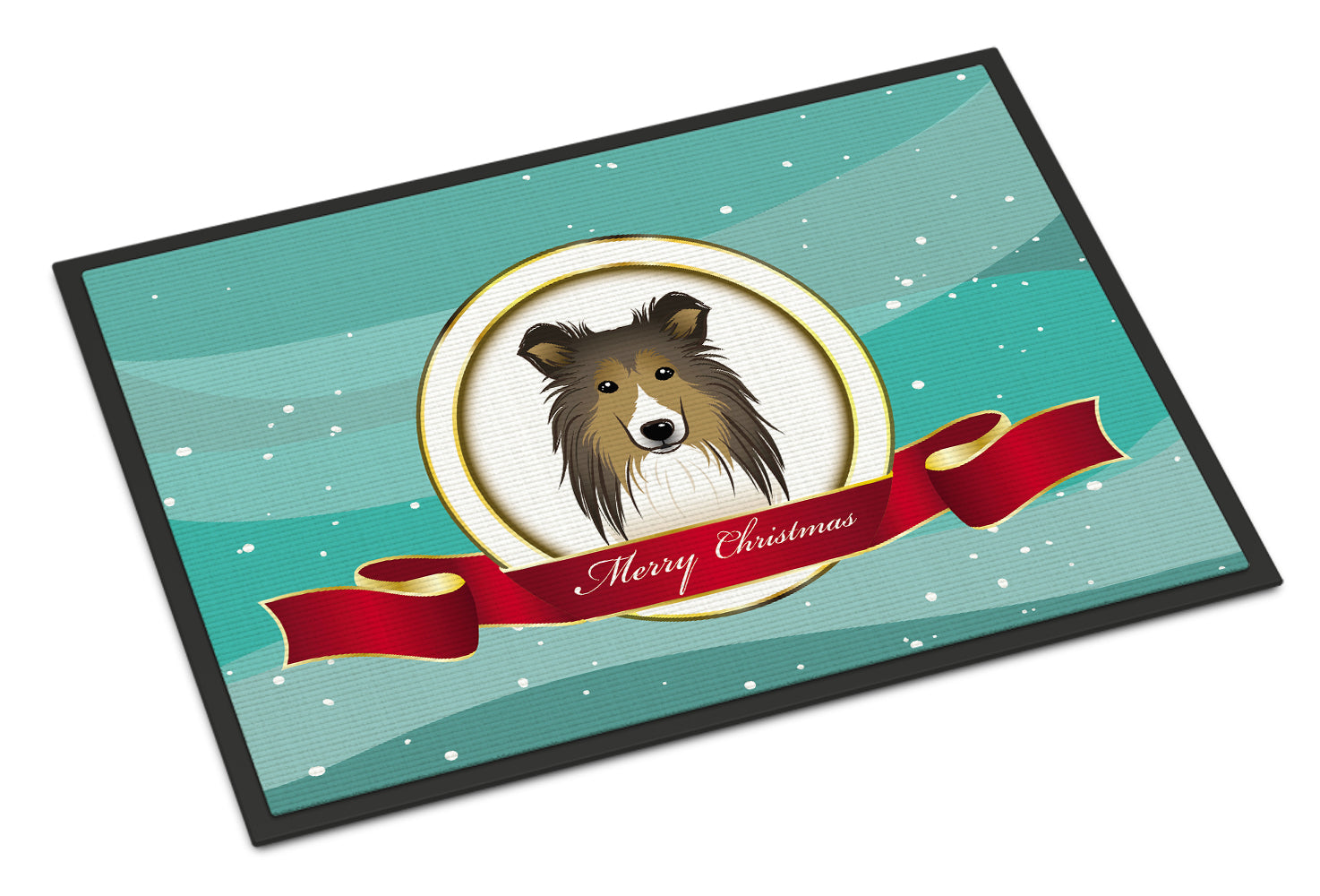 Caroline's Treasures Sheltie Merry Christmas Doormat - 24x36 Decorative Floor Mat – Indoor/Outdoor Rug with Artistic Flair BB1552JMAT