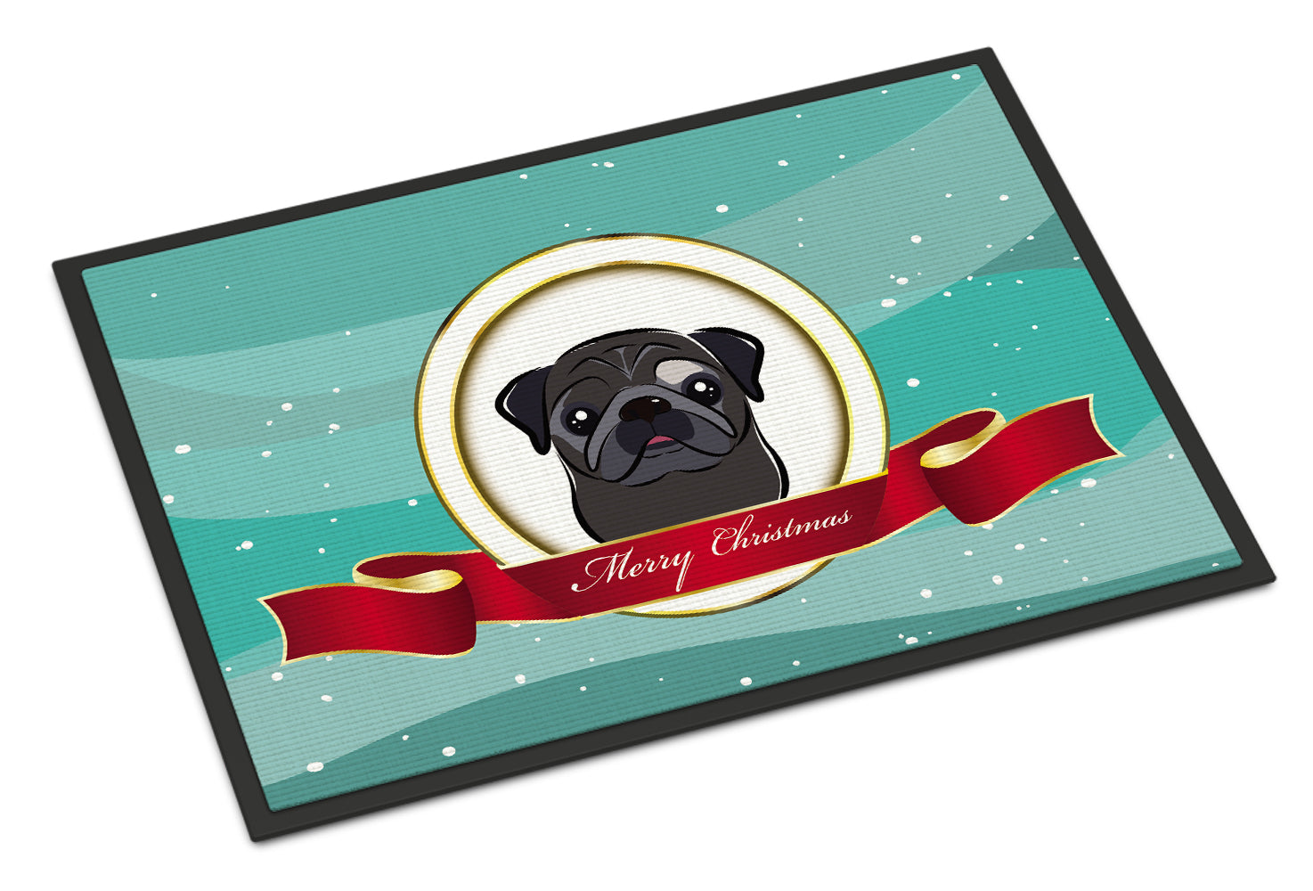 Caroline's Treasures Black Pug Merry Christmas Doormat - 24x36 Decorative Floor Mat – Indoor/Outdoor Rug with Artistic Flair BB1573JMAT