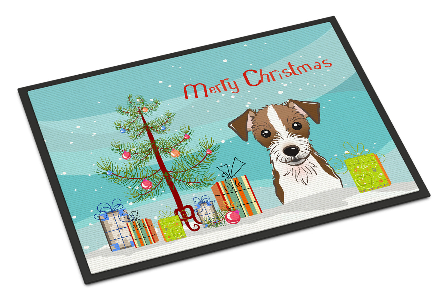 Caroline's Treasures Christmas Tree and Jack Russell Terrier Doormat - 24x36 Decorative Floor Mat – Indoor/Outdoor Rug with Artistic Flair BB1574JMAT