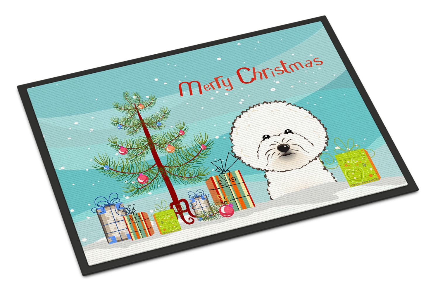 Caroline's Treasures Christmas Tree and Bichon Frise Doormat - 24x36 Decorative Floor Mat – Indoor/Outdoor Rug with Artistic Flair BB1589JMAT
