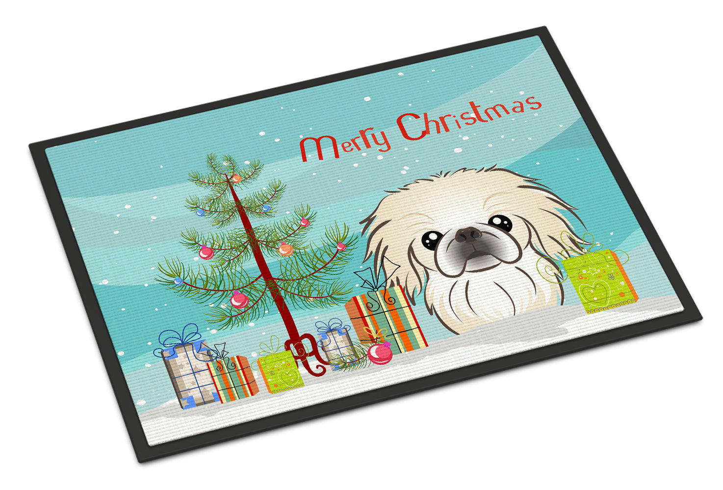 Caroline's Treasures Christmas Tree and Pekingese Doormat - 24x36 Decorative Floor Mat – Indoor/Outdoor Rug with Artistic Flair BB1593JMAT