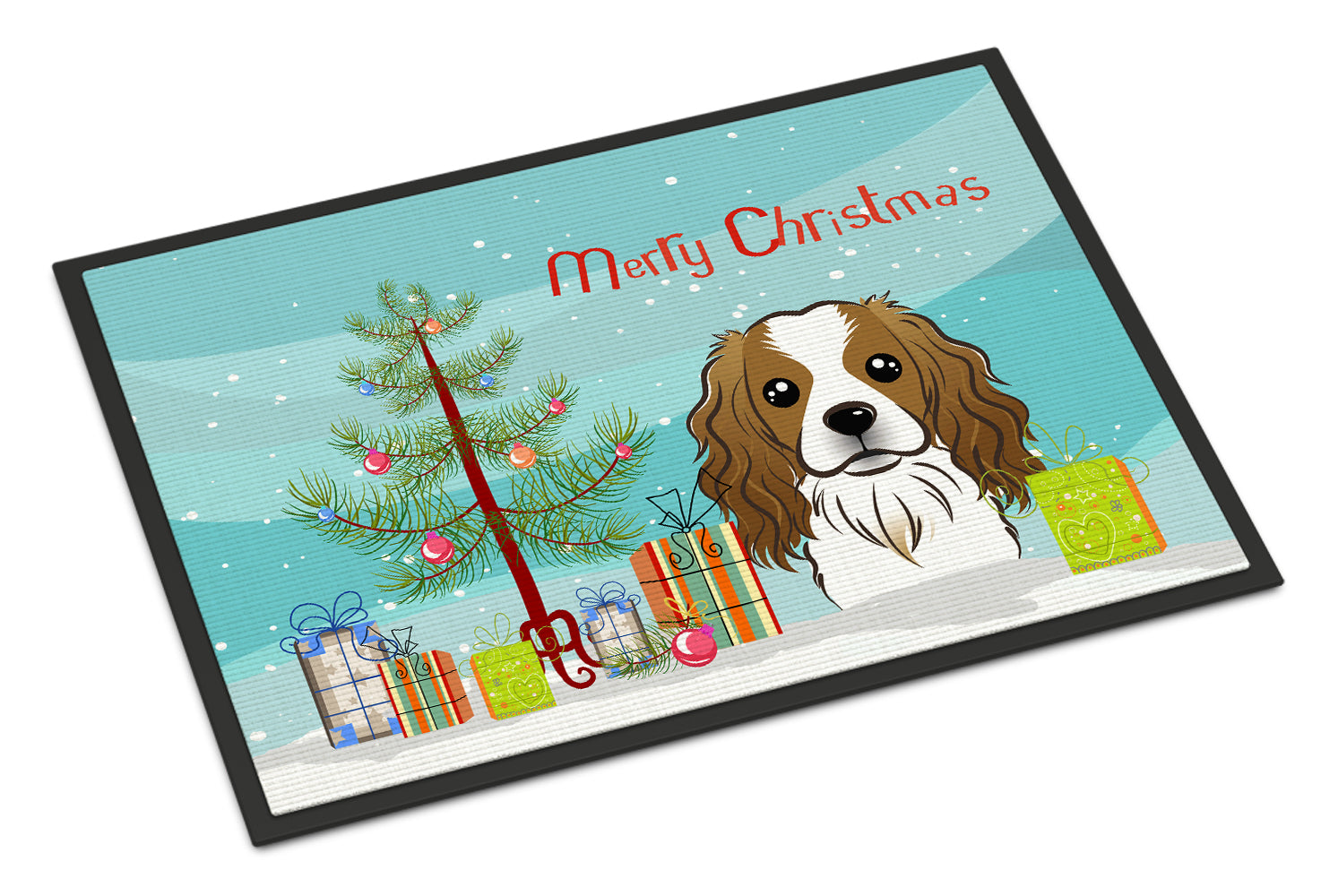 Caroline's Treasures Christmas Tree and Cavalier Spaniel Doormat - 24x36 Decorative Floor Mat – Indoor/Outdoor Rug with Artistic Flair BB1596JMAT