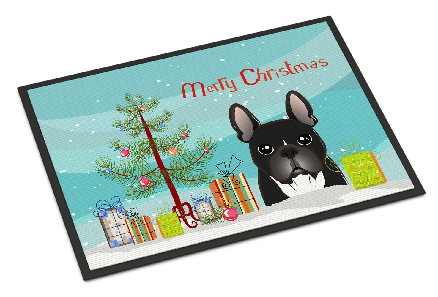 Caroline's Treasures Christmas Tree and French Bulldog Doormat - 24x36 Decorative Floor Mat – Indoor/Outdoor Rug with Artistic Flair BB1599JMAT