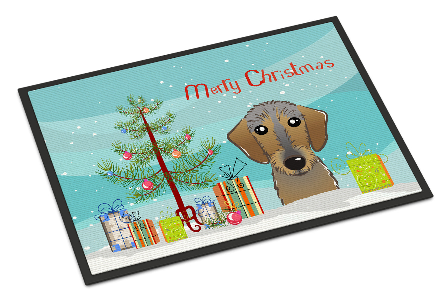 Caroline's Treasures Christmas Tree and Wirehaired Dachshund Doormat - 24x36 Decorative Floor Mat – Indoor/Outdoor Rug with Artistic Flair BB1605JMAT