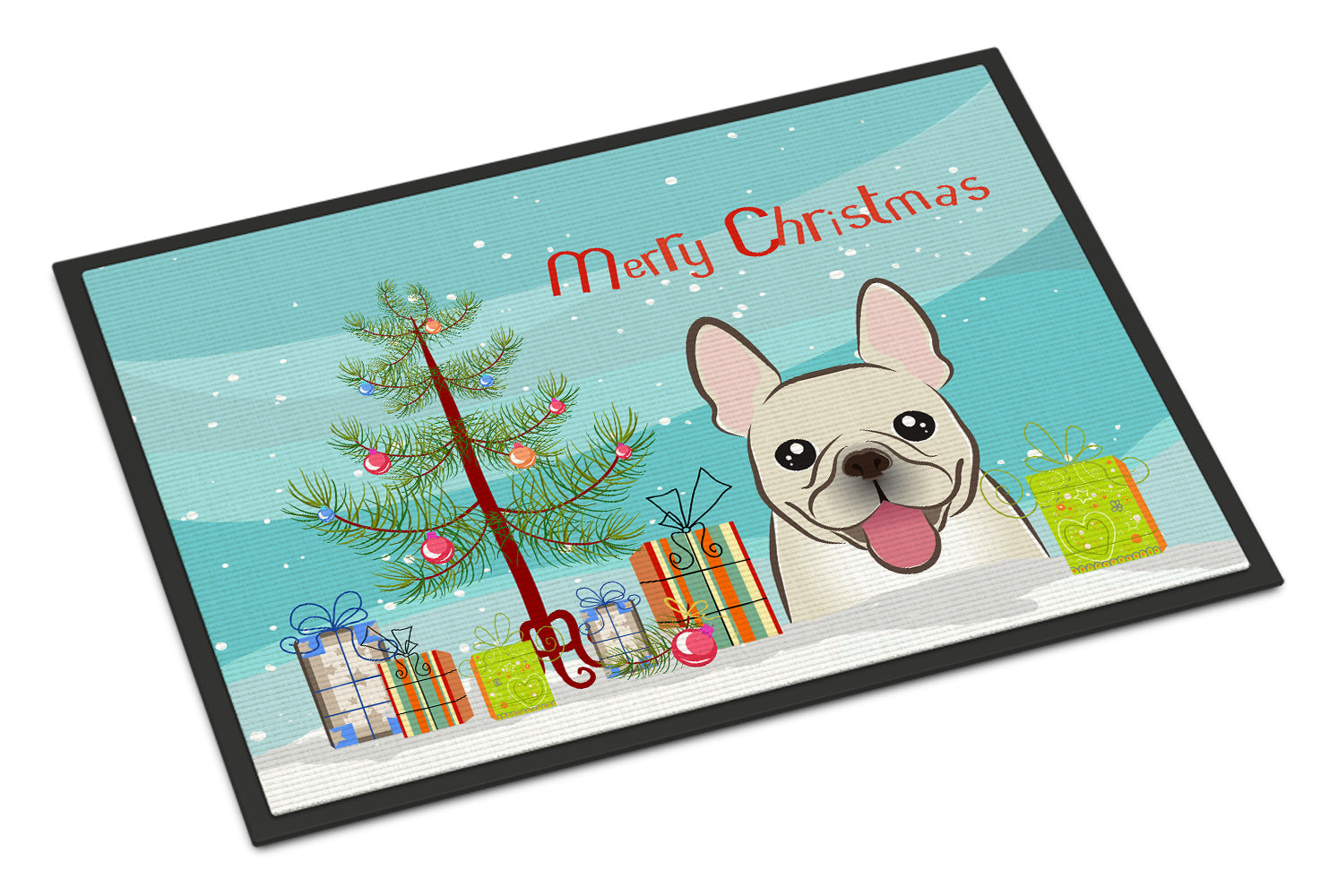 Caroline's Treasures Christmas Tree and French Bulldog Doormat - 24x36 Decorative Floor Mat – Indoor/Outdoor Rug with Artistic Flair BB1610JMAT
