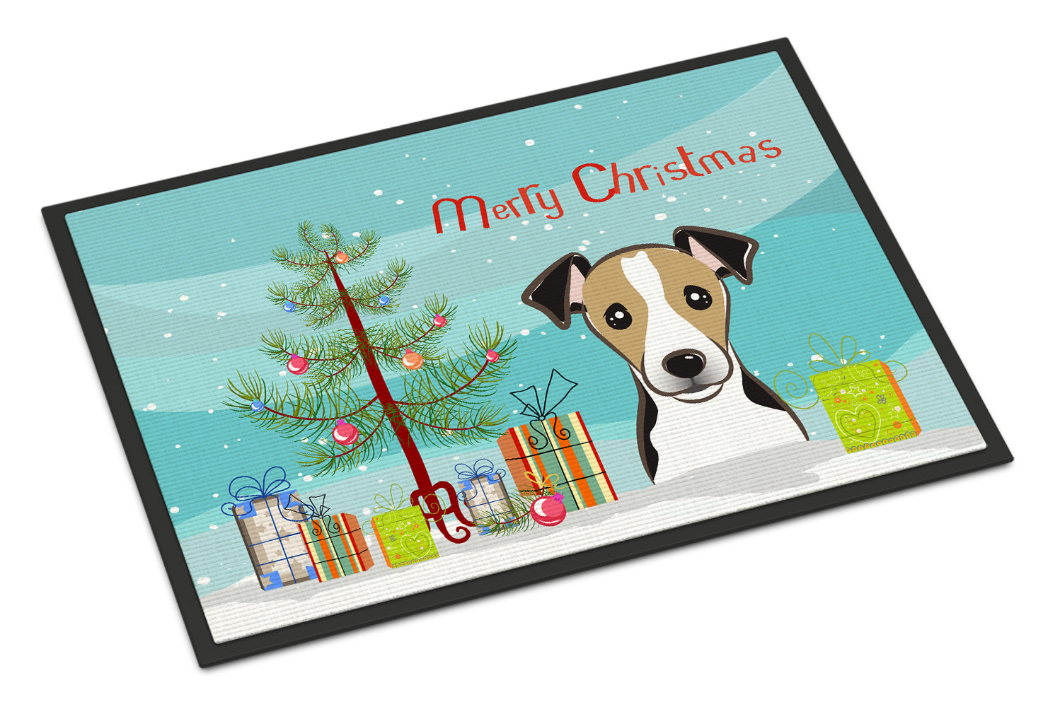 Caroline's Treasures Christmas Tree and Jack Russell Terrier Doormat - 24x36 Decorative Floor Mat – Indoor/Outdoor Rug with Artistic Flair BB1633JMAT
