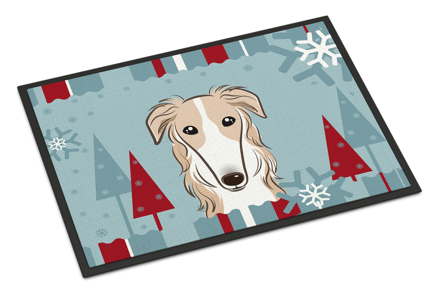 Caroline's Treasures Winter Holiday Borzoi Doormat - 24x36 Decorative Floor Mat – Indoor/Outdoor Rug with Artistic Flair BB1724JMAT