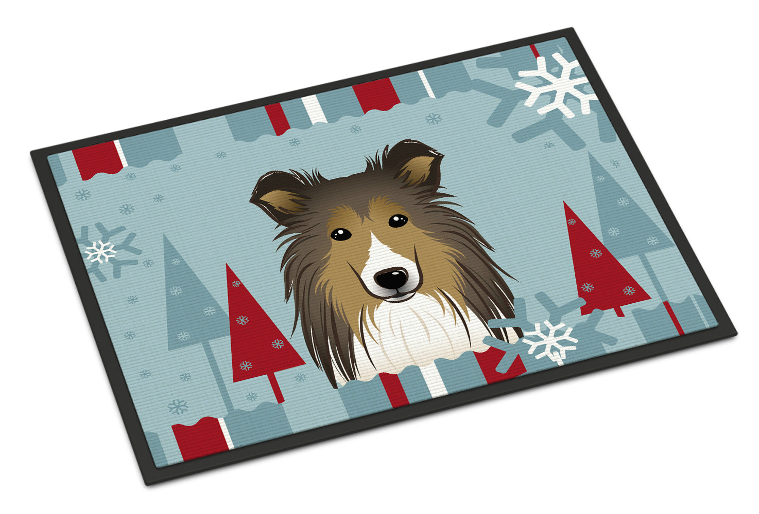 Caroline's Treasures Winter Holiday Sheltie Doormat - 24x36 Decorative Floor Mat – Indoor/Outdoor Rug with Artistic Flair BB1738JMAT