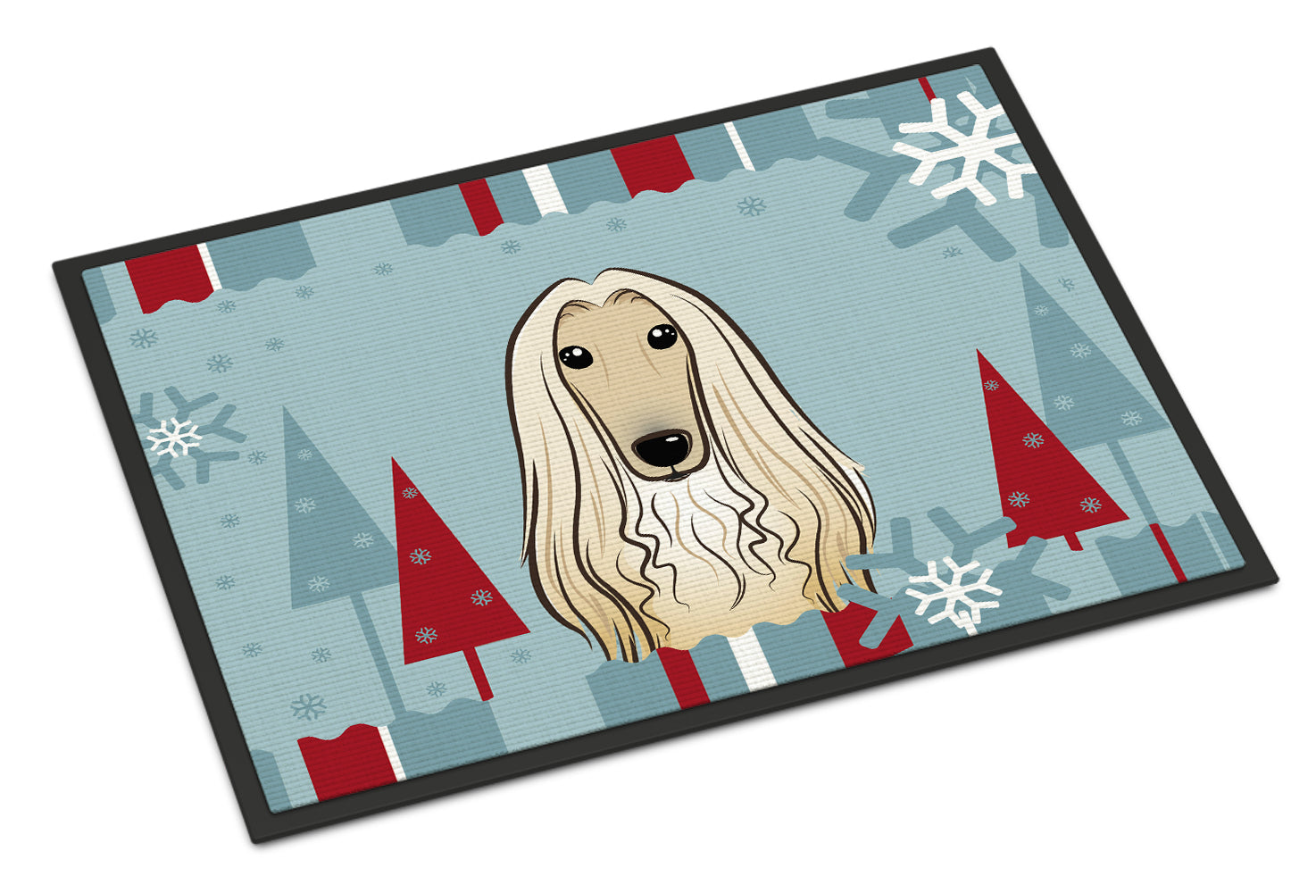 Caroline's Treasures Winter Holiday Afghan Hound Doormat - 24x36 Decorative Floor Mat – Indoor/Outdoor Rug with Artistic Flair BB1740JMAT