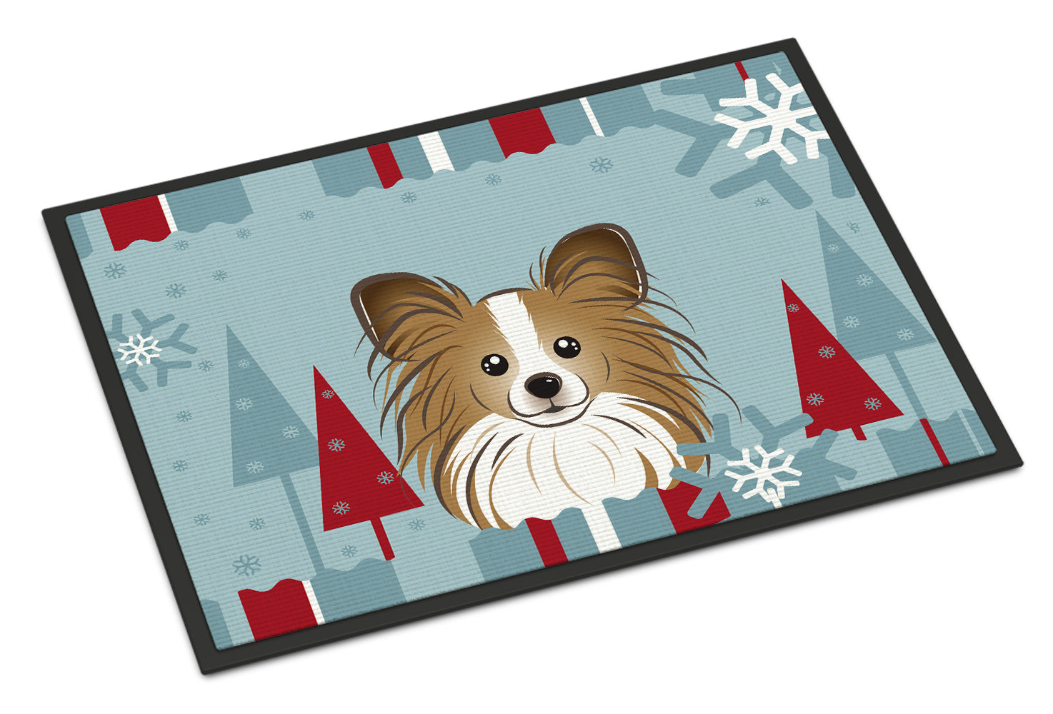 Caroline's Treasures Winter Holiday Papillon Doormat - 24x36 Decorative Floor Mat – Indoor/Outdoor Rug with Artistic Flair BB1744JMAT