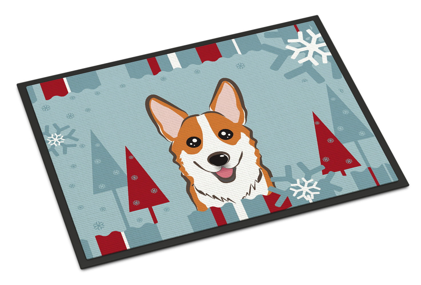 Caroline's Treasures Winter Holiday Red Corgi Doormat - 24x36 Decorative Floor Mat – Indoor/Outdoor Rug with Artistic Flair BB1750JMAT