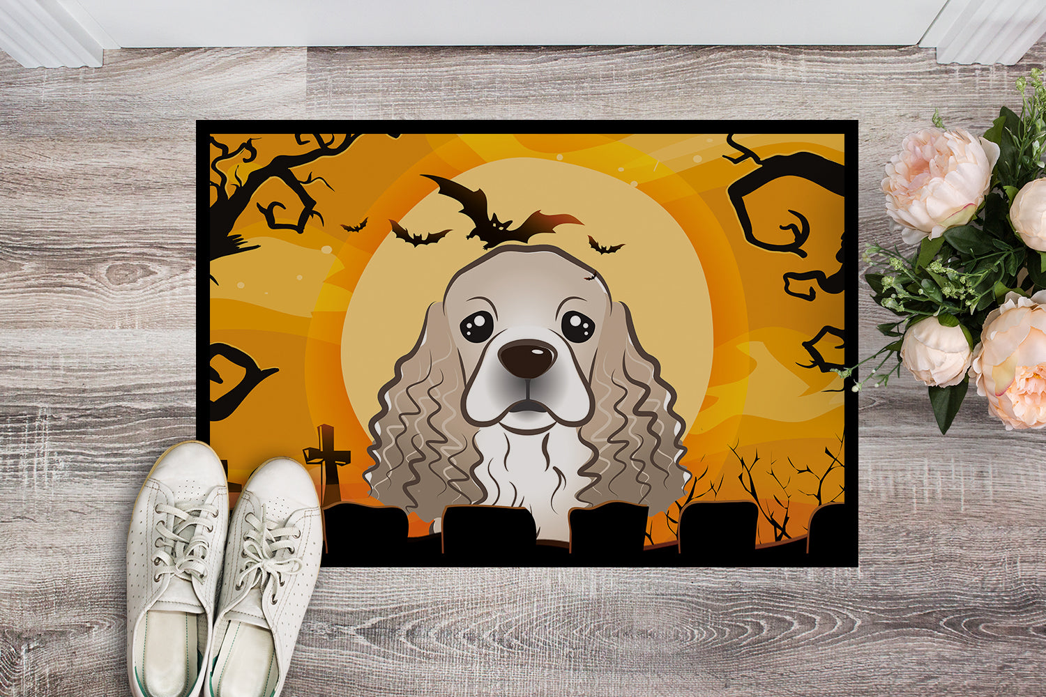 Caroline's Treasures Halloween Cocker Spaniel Doormat - 24x36 Decorative Floor Mat – Indoor/Outdoor Rug with Artistic Flair BB1774JMAT