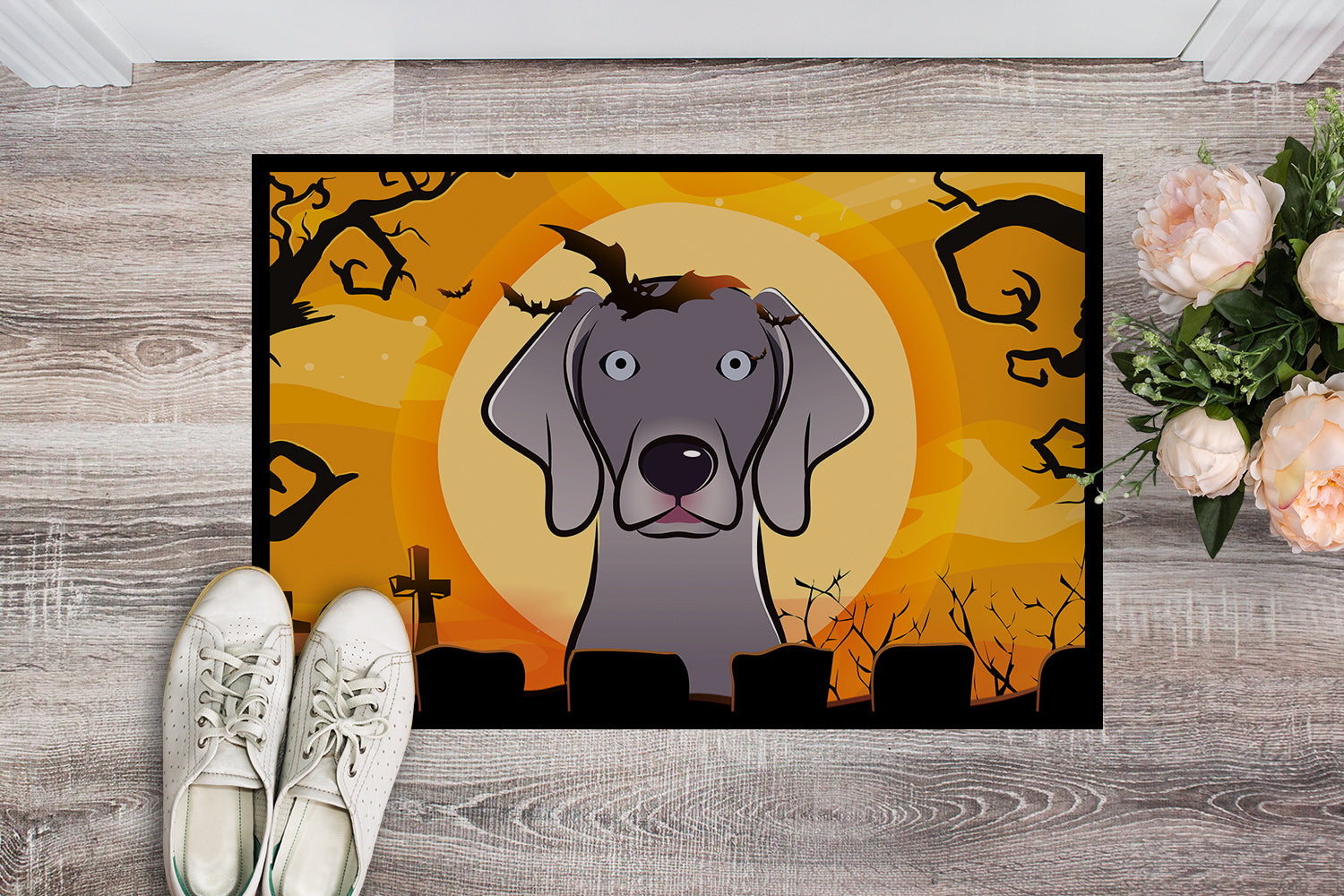 Caroline's Treasures Halloween Weimaraner Doormat - 24x36 Decorative Floor Mat – Indoor/Outdoor Rug with Artistic Flair BB1789JMAT