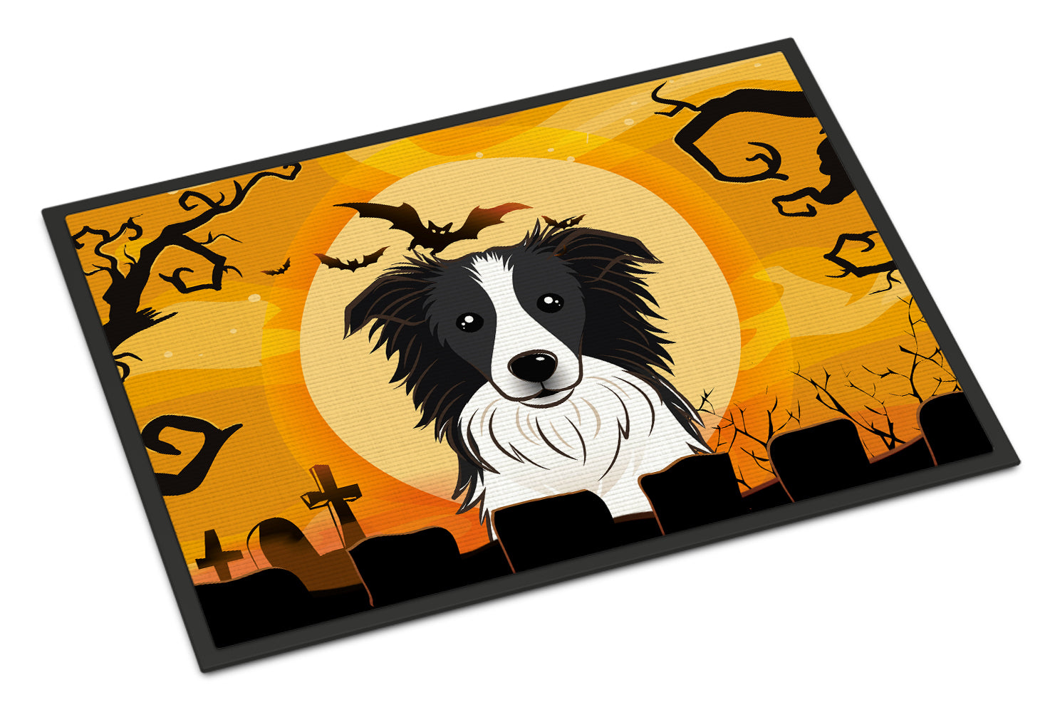 Caroline's Treasures Halloween Border Collie Doormat - 24x36 Decorative Floor Mat – Indoor/Outdoor Rug with Artistic Flair BB1799JMAT