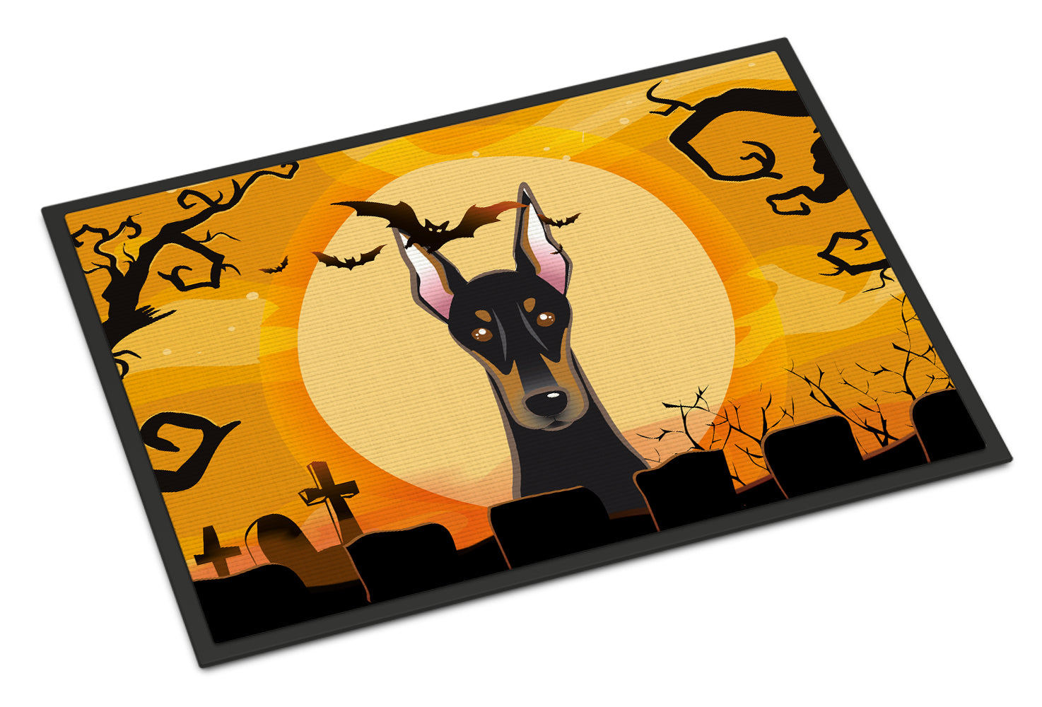 Caroline's Treasures Halloween Doberman Doormat - 24x36 Decorative Floor Mat – Indoor/Outdoor Rug with Artistic Flair BB1803JMAT