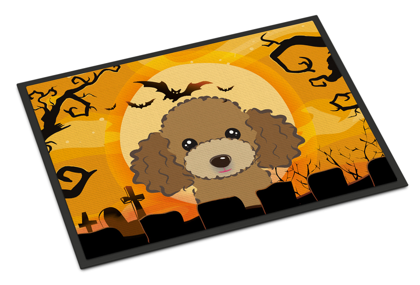 Caroline's Treasures Halloween Chocolate Brown Poodle Doormat - 24x36 Decorative Floor Mat – Indoor/Outdoor Rug with Artistic Flair BB1814JMAT