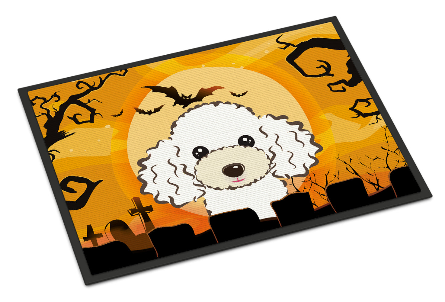 Caroline's Treasures Halloween White Poodle Doormat - 24x36 Decorative Floor Mat – Indoor/Outdoor Rug with Artistic Flair BB1815JMAT