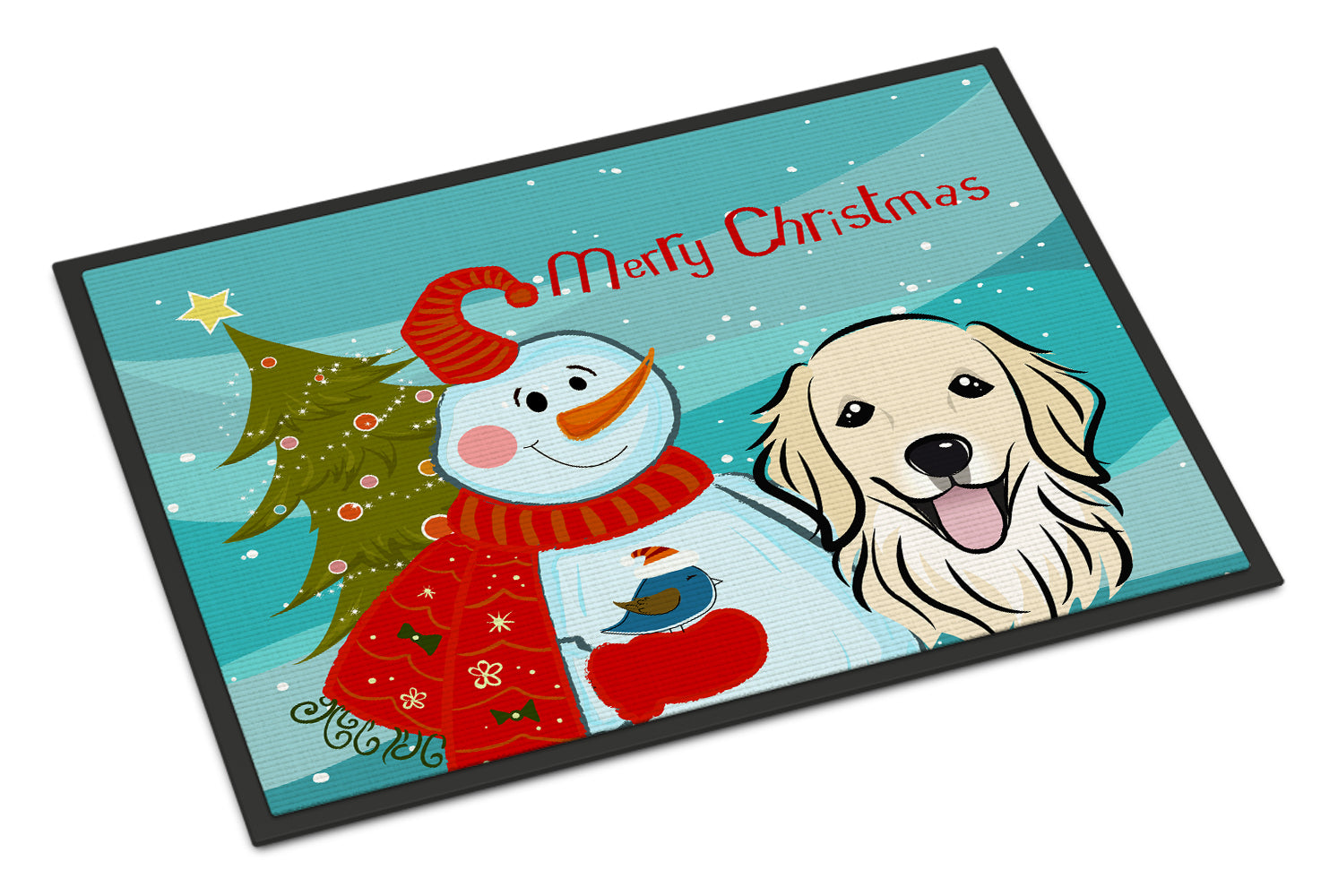 Caroline's Treasures Snowman with Golden Retriever Doormat - 24x36 Decorative Floor Mat – Indoor/Outdoor Rug with Artistic Flair BB1825JMAT
