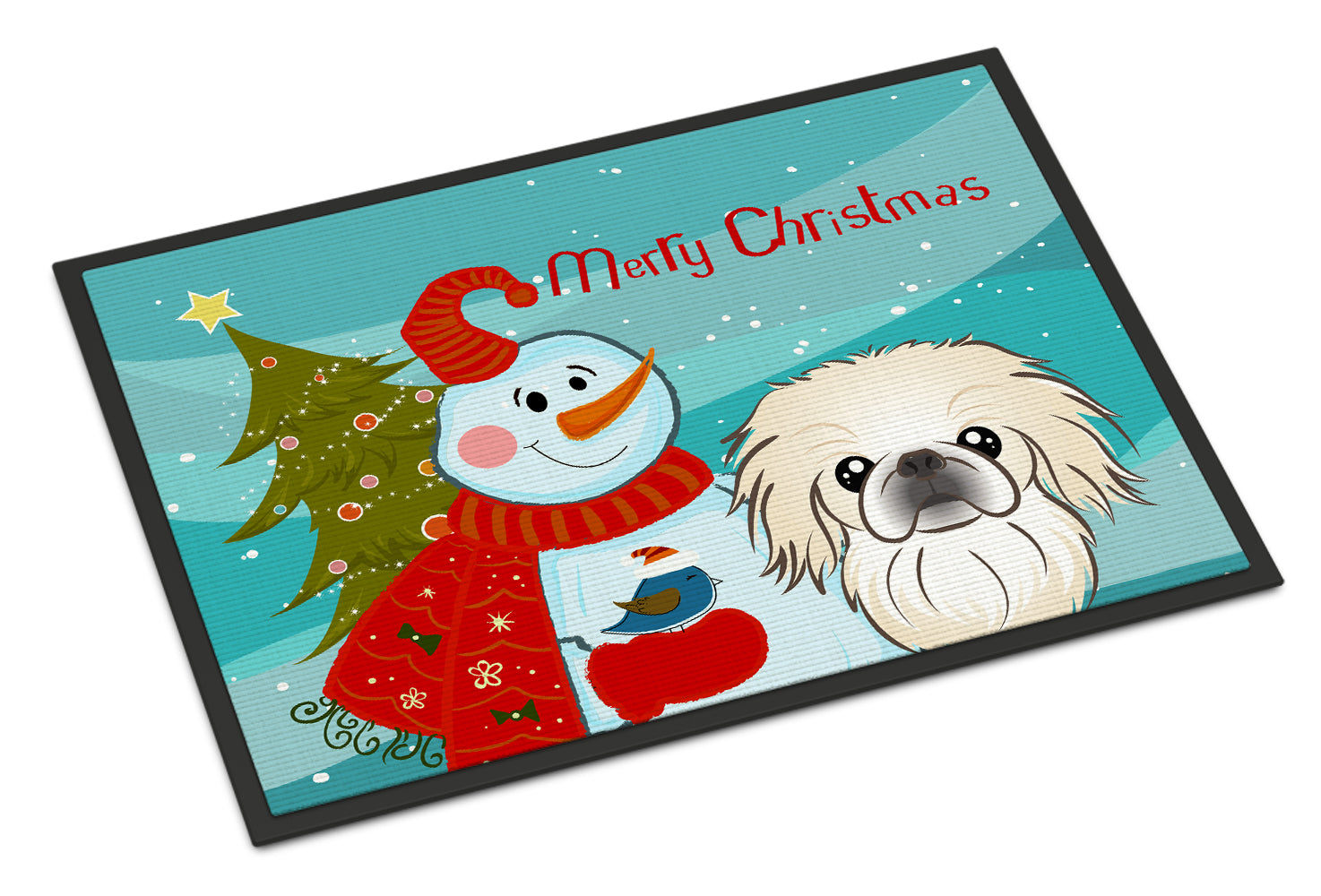 Caroline's Treasures Snowman with Pekingese Doormat - 24x36 Decorative Floor Mat – Indoor/Outdoor Rug with Artistic Flair BB1841JMAT