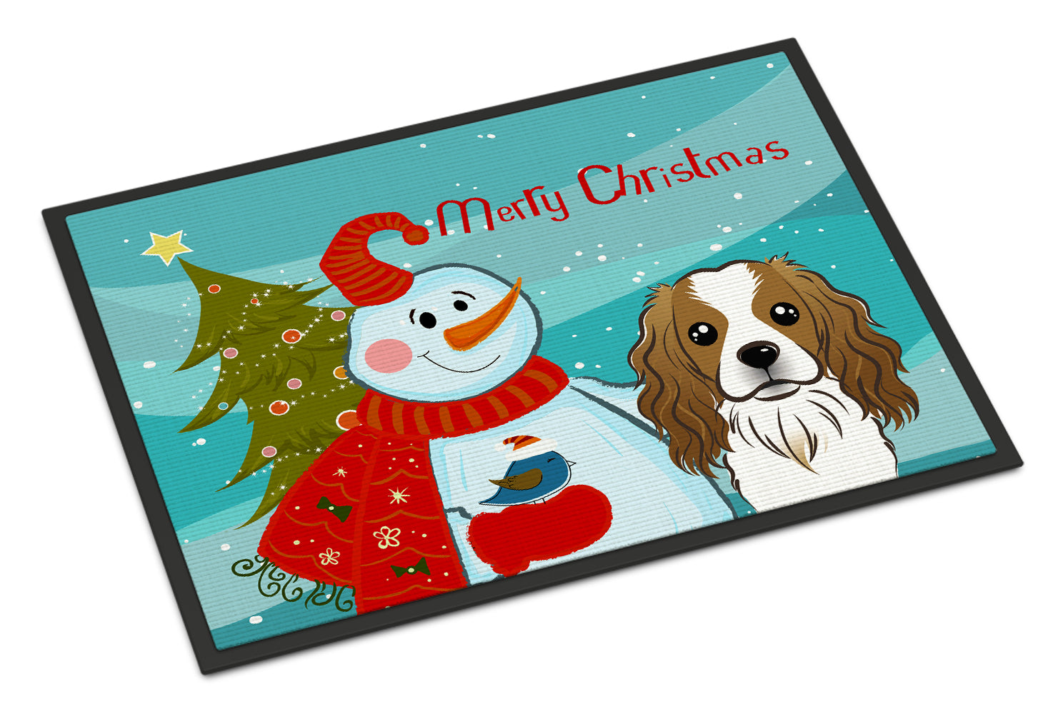 Caroline's Treasures Snowman with Cavalier Spaniel Doormat - 24x36 Decorative Floor Mat – Indoor/Outdoor Rug with Artistic Flair BB1844JMAT