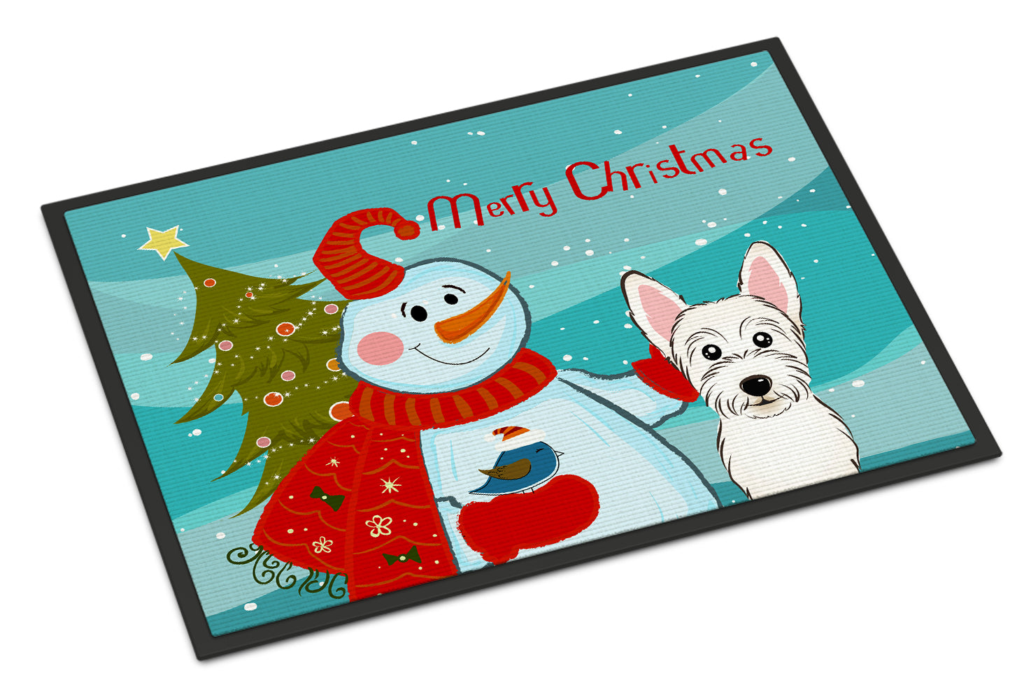 Caroline's Treasures Snowman with Westie Doormat - 24x36 Decorative Floor Mat – Indoor/Outdoor Rug with Artistic Flair BB1846JMAT