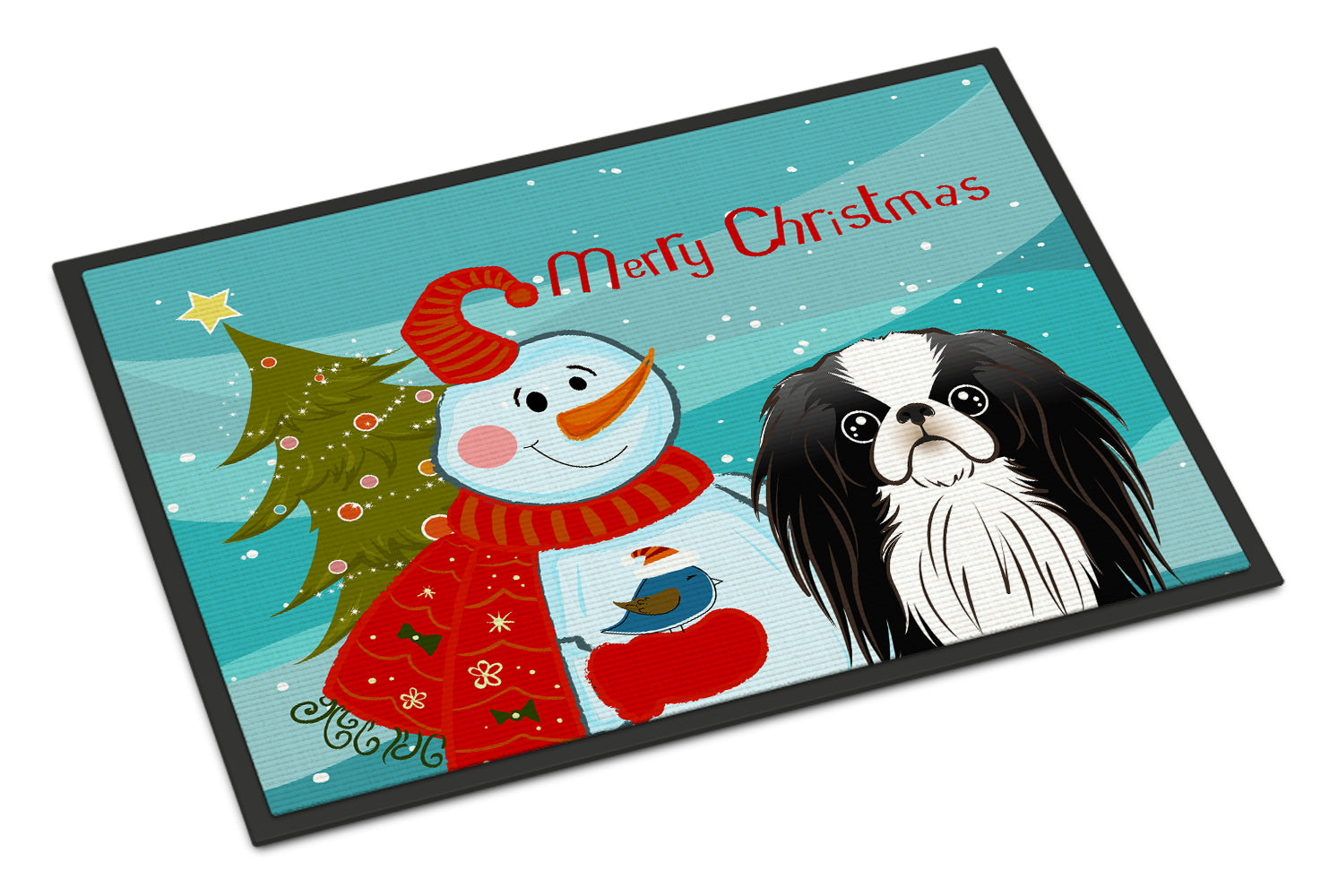 Caroline's Treasures Snowman with Japanese Chin Doormat - 24x36 Decorative Floor Mat – Indoor/Outdoor Rug with Artistic Flair BB1850JMAT