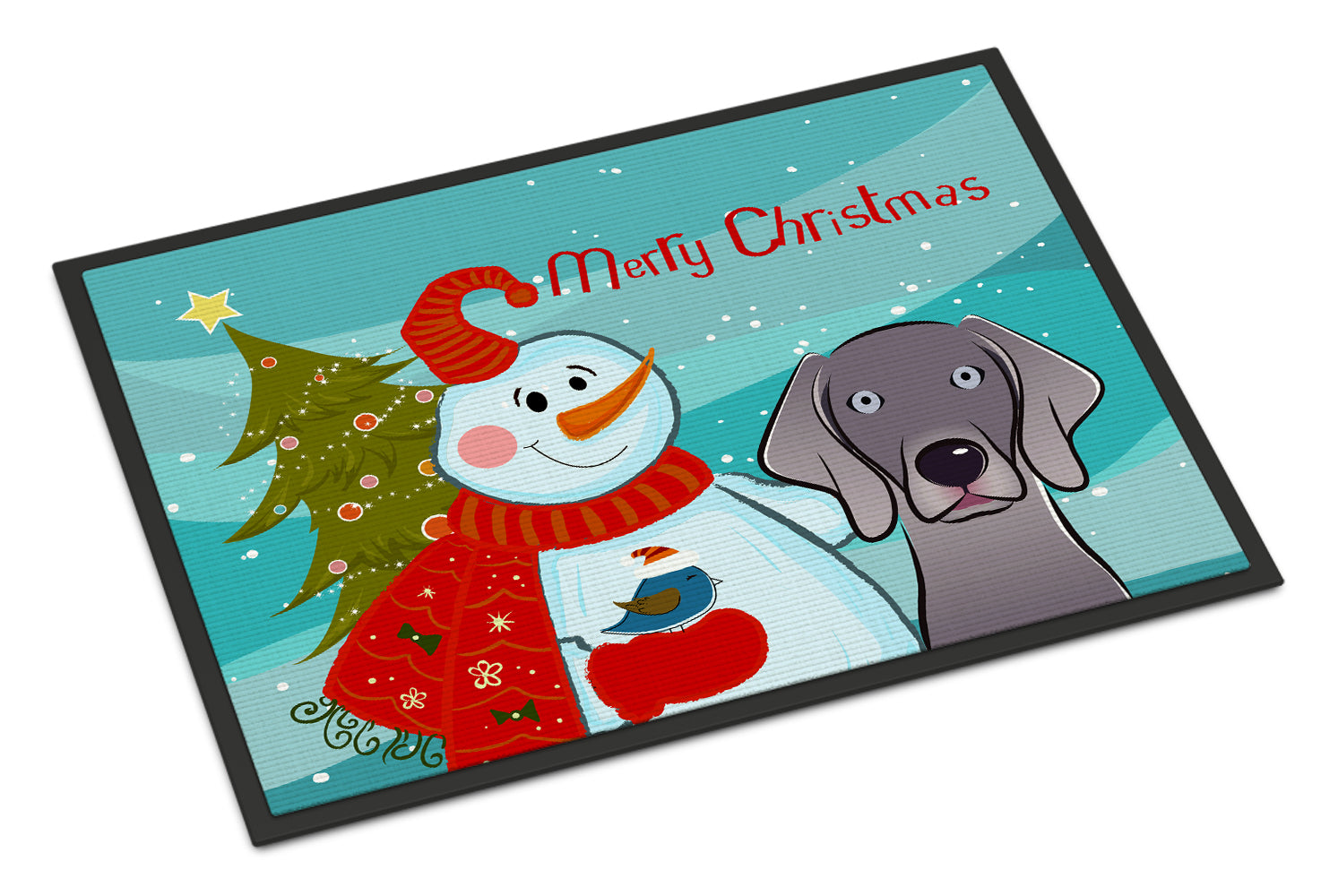 Caroline's Treasures Snowman with Weimaraner Doormat - 24x36 Decorative Floor Mat – Indoor/Outdoor Rug with Artistic Flair BB1851JMAT