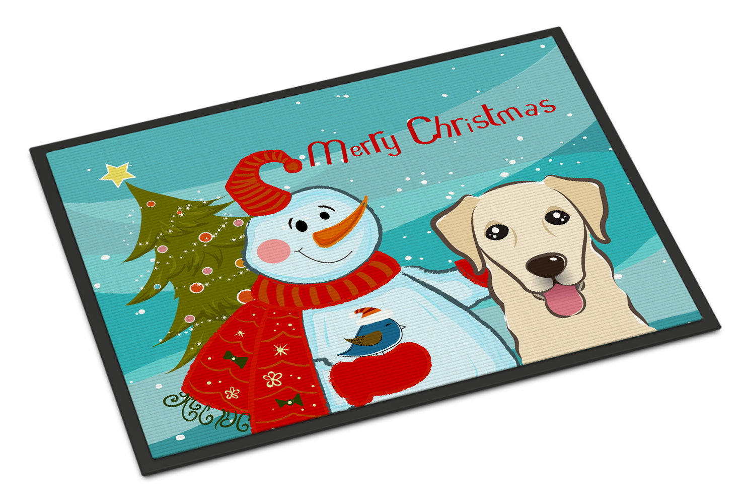 Caroline's Treasures Snowman with Golden Retriever Doormat - 24x36 Decorative Floor Mat – Indoor/Outdoor Rug with Artistic Flair BB1872JMAT