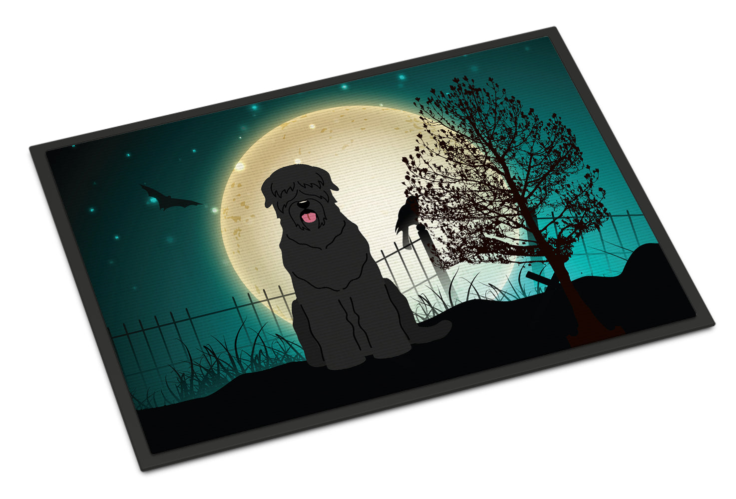 Caroline's Treasures Halloween Scary Black Russian Terrier Doormat - 24x36 Decorative Floor Mat – Indoor/Outdoor Rug with Artistic Flair BB2216JMAT