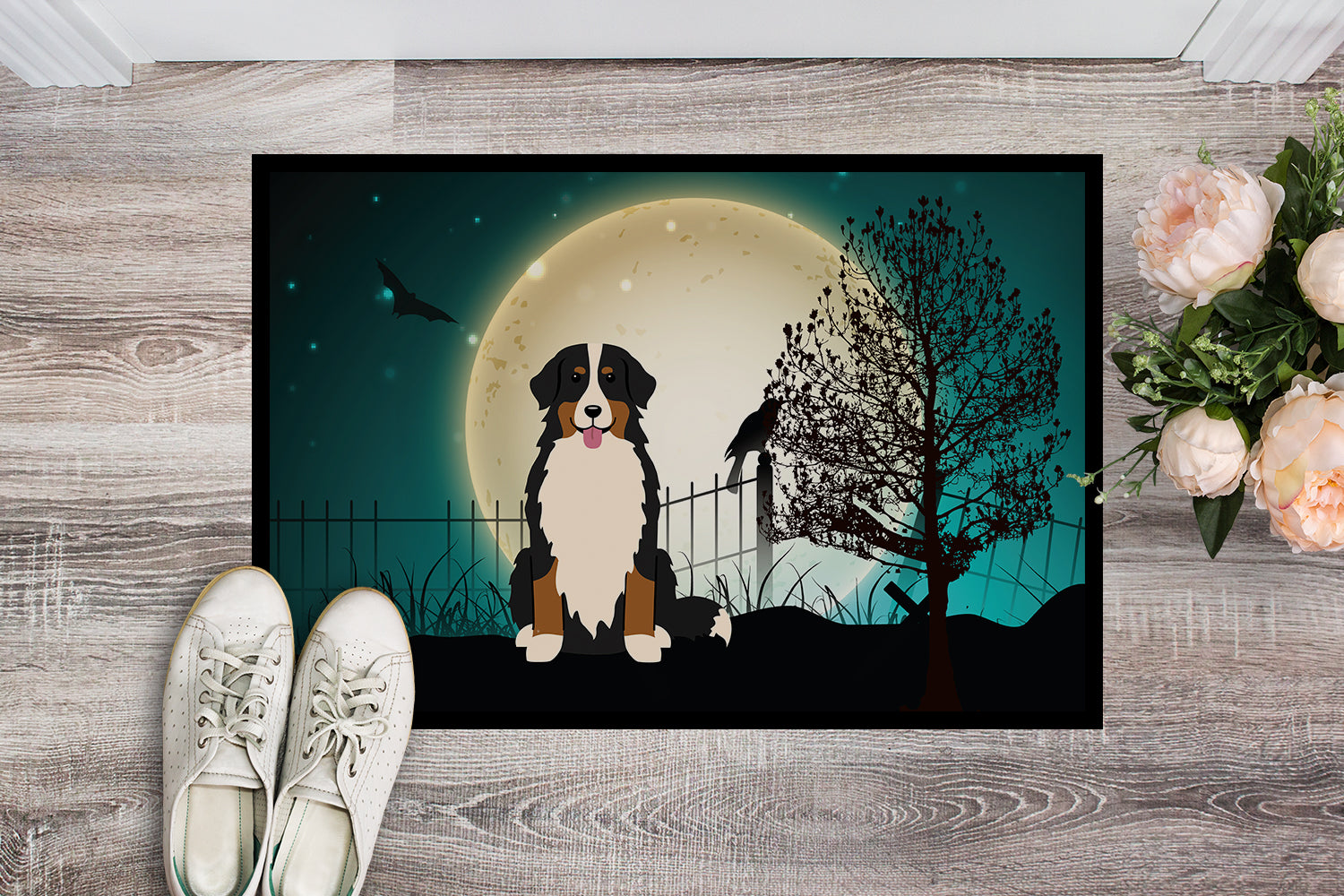 Caroline's Treasures Halloween Scary Bernese Mountain Dog Doormat - 24x36 Decorative Floor Mat – Indoor/Outdoor Rug with Artistic Flair BB2226JMAT