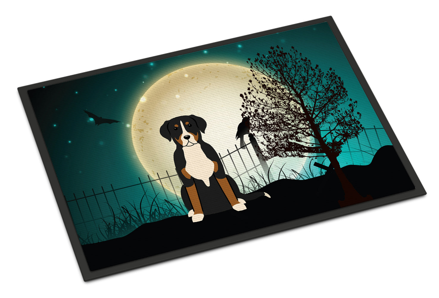 Caroline's Treasures Halloween Scary Greater Swiss Mountain Dog Doormat - 24x36 Decorative Floor Mat – Indoor/Outdoor Rug with Artistic Flair BB2227JMAT