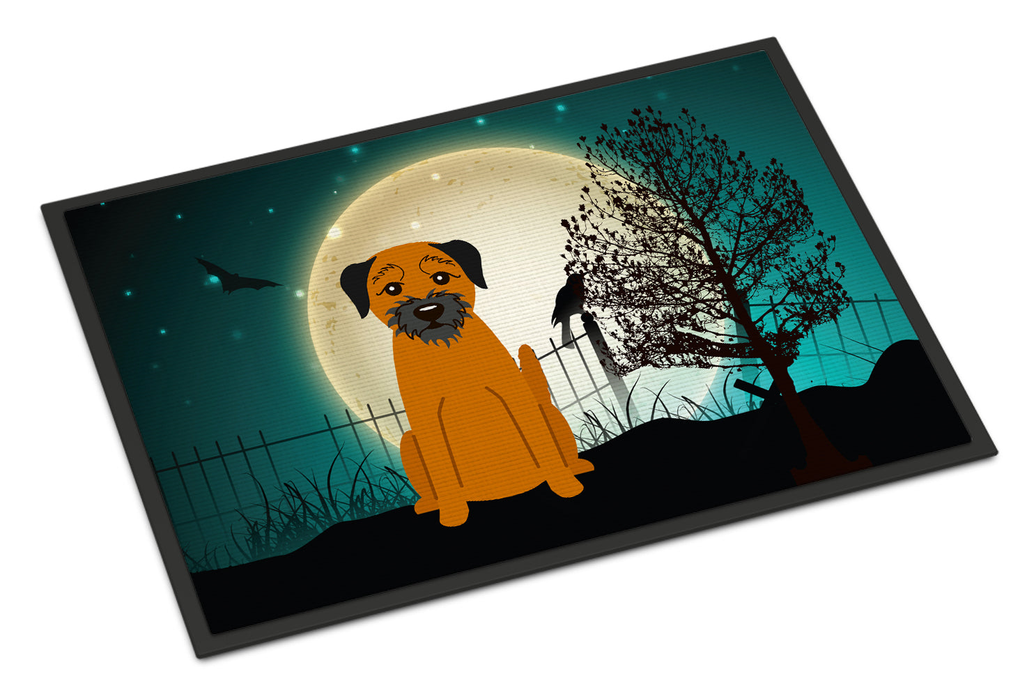Caroline's Treasures Halloween Scary Border Terrier Doormat - 24x36 Decorative Floor Mat – Indoor/Outdoor Rug with Artistic Flair BB2229JMAT