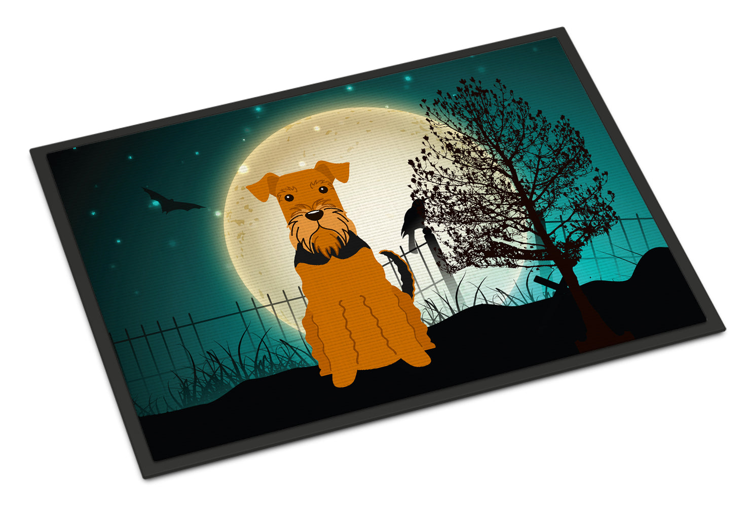Caroline's Treasures Halloween Scary Airedale Doormat - 24x36 Decorative Floor Mat – Indoor/Outdoor Rug with Artistic Flair BB2231JMAT