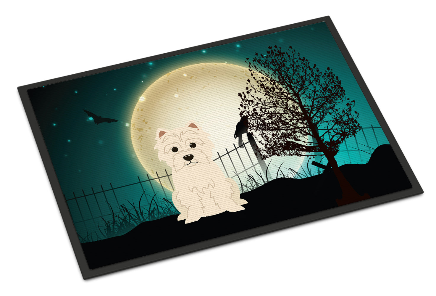 Caroline's Treasures Halloween Scary Westie Doormat - 24x36 Decorative Floor Mat – Indoor/Outdoor Rug with Artistic Flair BB2232JMAT
