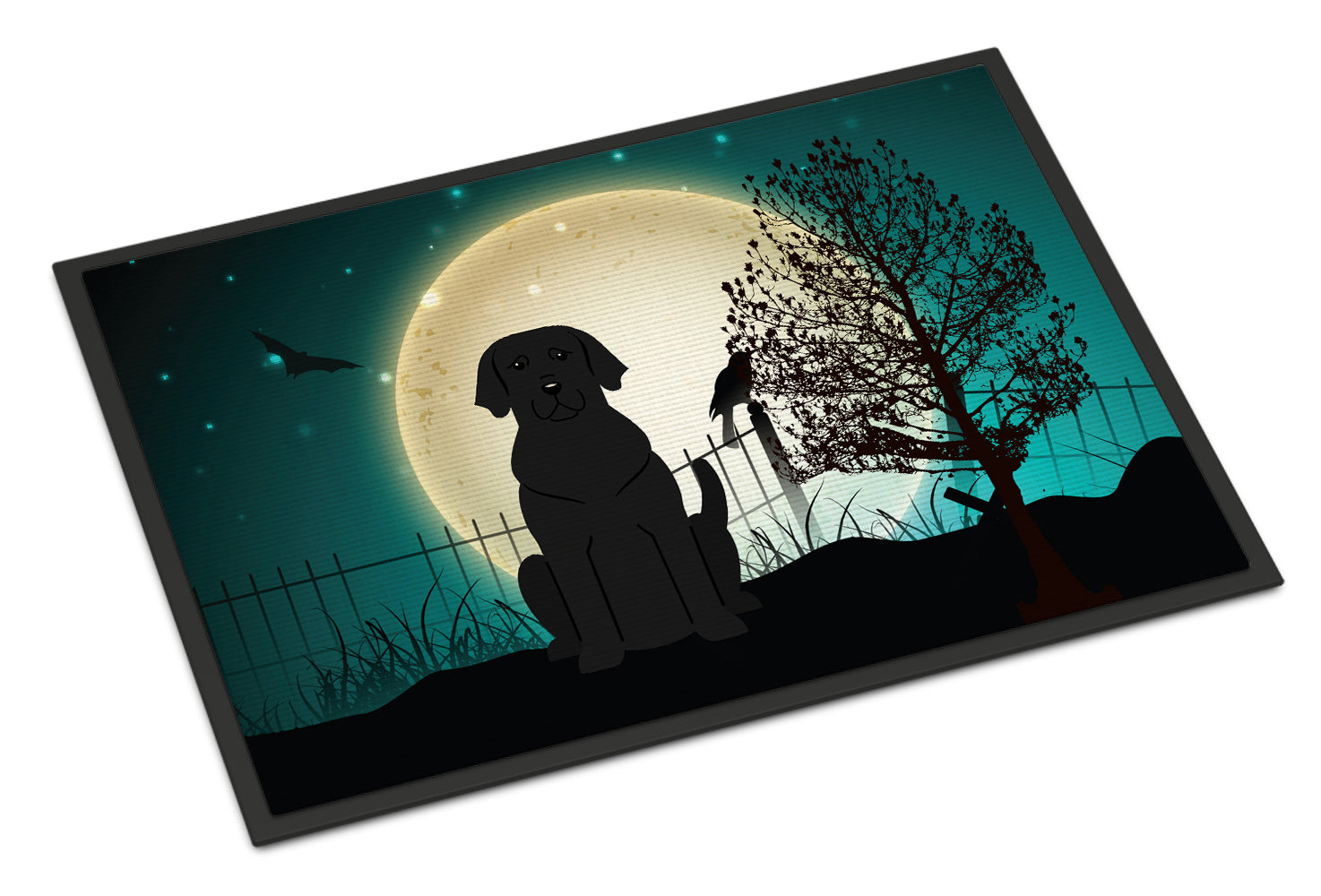 Caroline's Treasures Halloween Scary Black Labrador Doormat - 24x36 Decorative Floor Mat – Indoor/Outdoor Rug with Artistic Flair BB2247JMAT
