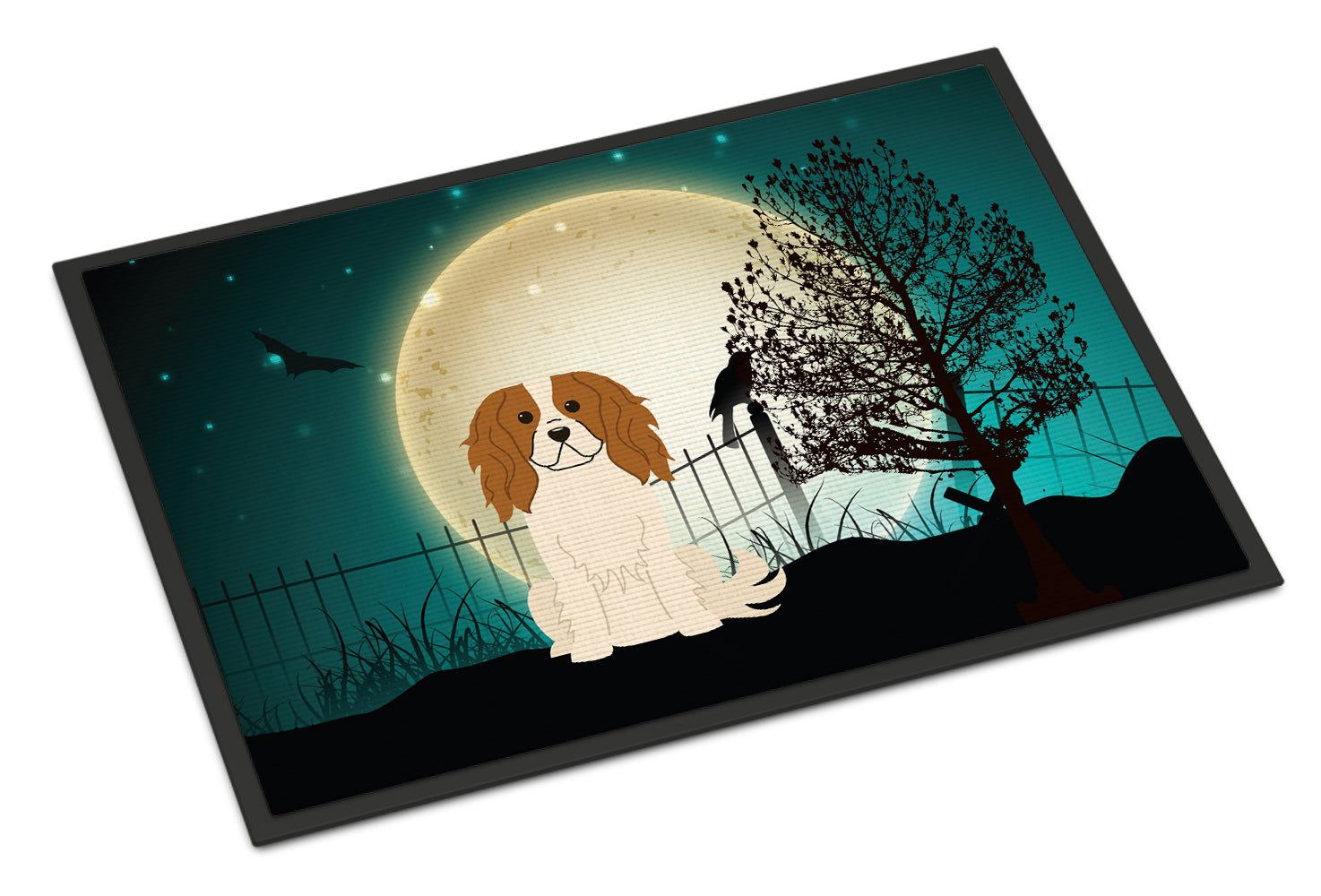 Caroline's Treasures Halloween Scary Cavalier Spaniel Doormat - 24x36 Decorative Floor Mat – Indoor/Outdoor Rug with Artistic Flair BB2248JMAT