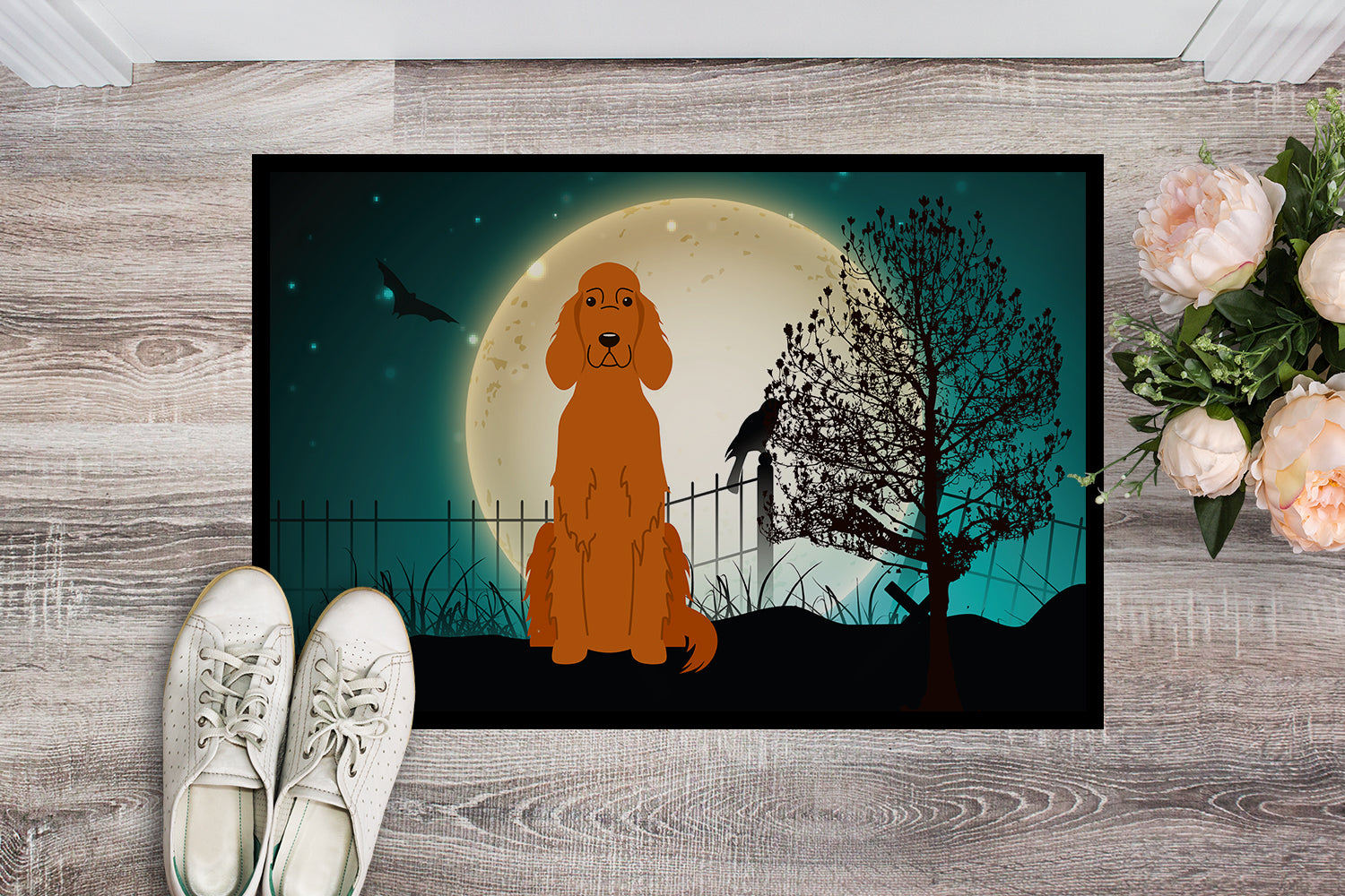 Caroline's Treasures Halloween Scary Irish Setter Doormat - 24x36 Decorative Floor Mat – Indoor/Outdoor Rug with Artistic Flair BB2254JMAT