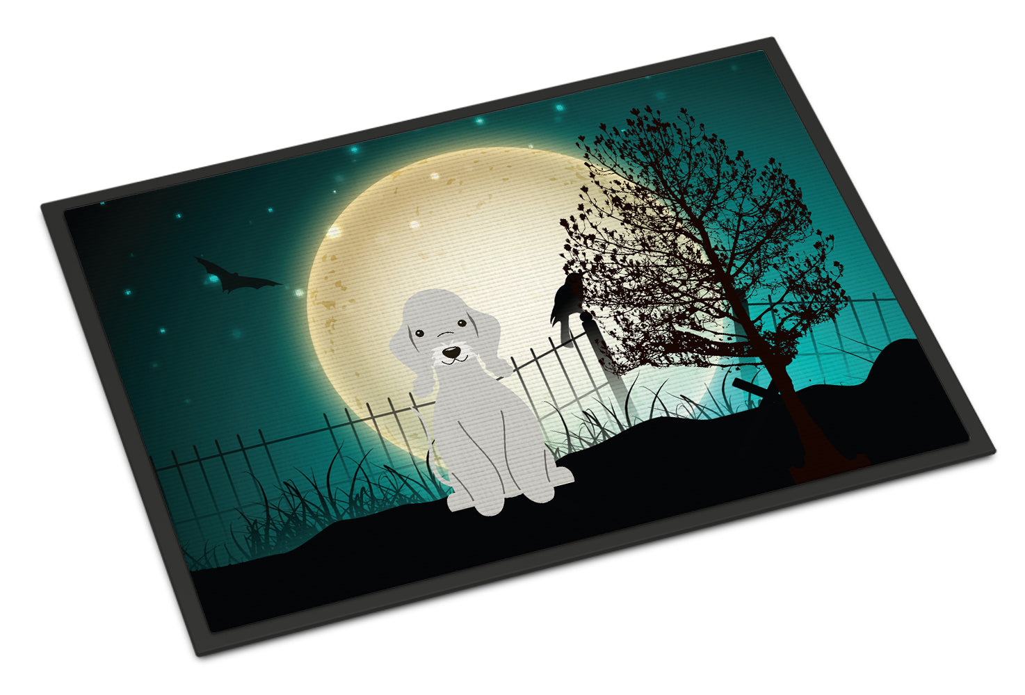 Caroline's Treasures Halloween Scary Bedlington Terrier Blue Doormat - 24x36 Decorative Floor Mat – Indoor/Outdoor Rug with Artistic Flair BB2280JMAT