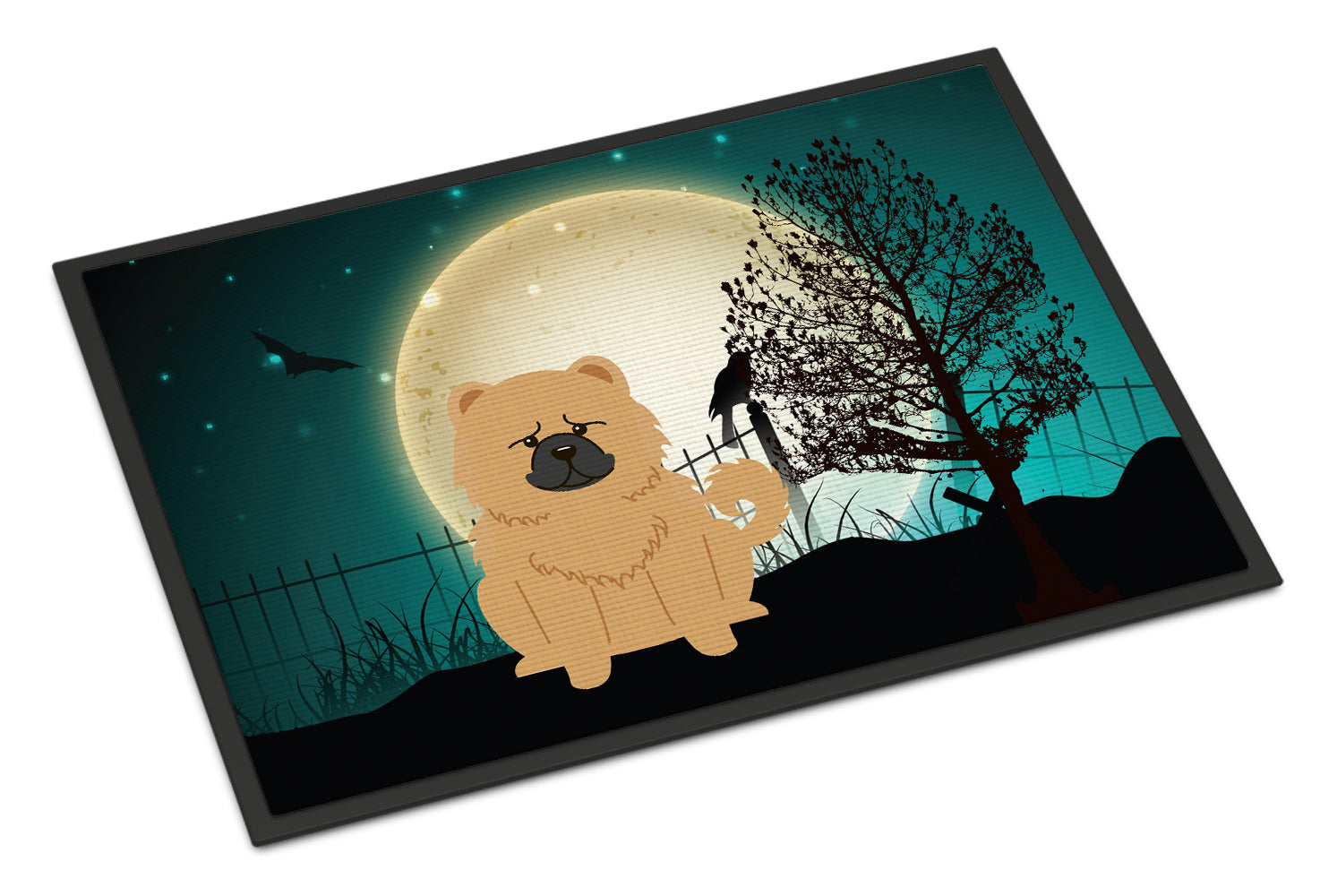 Caroline's Treasures Halloween Scary Chow Chow Cream Doormat - 24x36 Decorative Floor Mat – Indoor/Outdoor Rug with Artistic Flair BB2334JMAT
