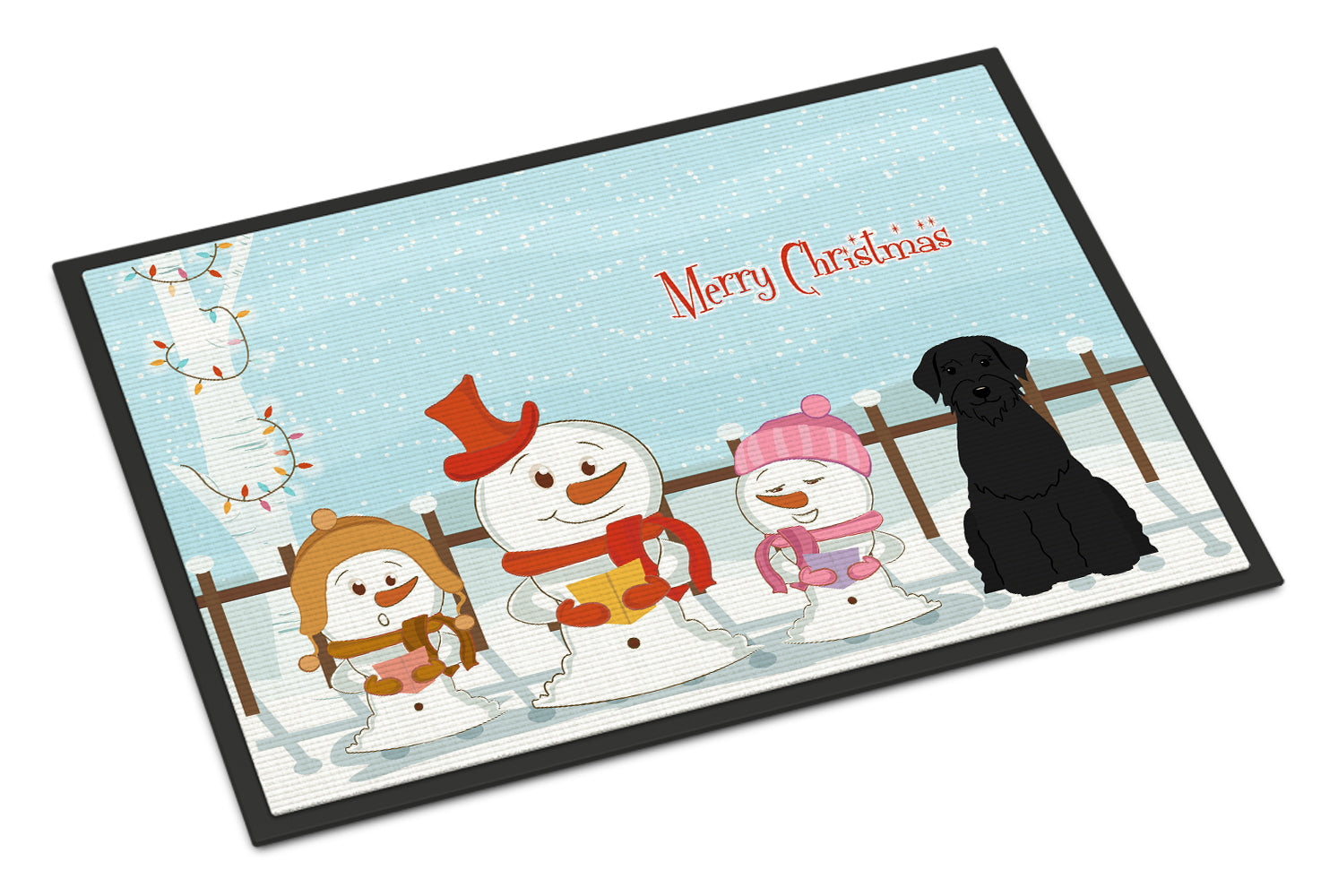 Caroline's Treasures Merry Christmas Carolers Giant Schnauzer Doormat - 24x36 Decorative Floor Mat – Indoor/Outdoor Rug with Artistic Flair BB2397JMAT