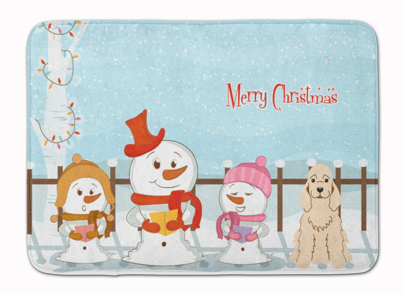 Caroline's Treasures Merry Christmas Carolers Cocker Spaniel Buff Machine Washable Memory Foam Mat BB2425RUG
