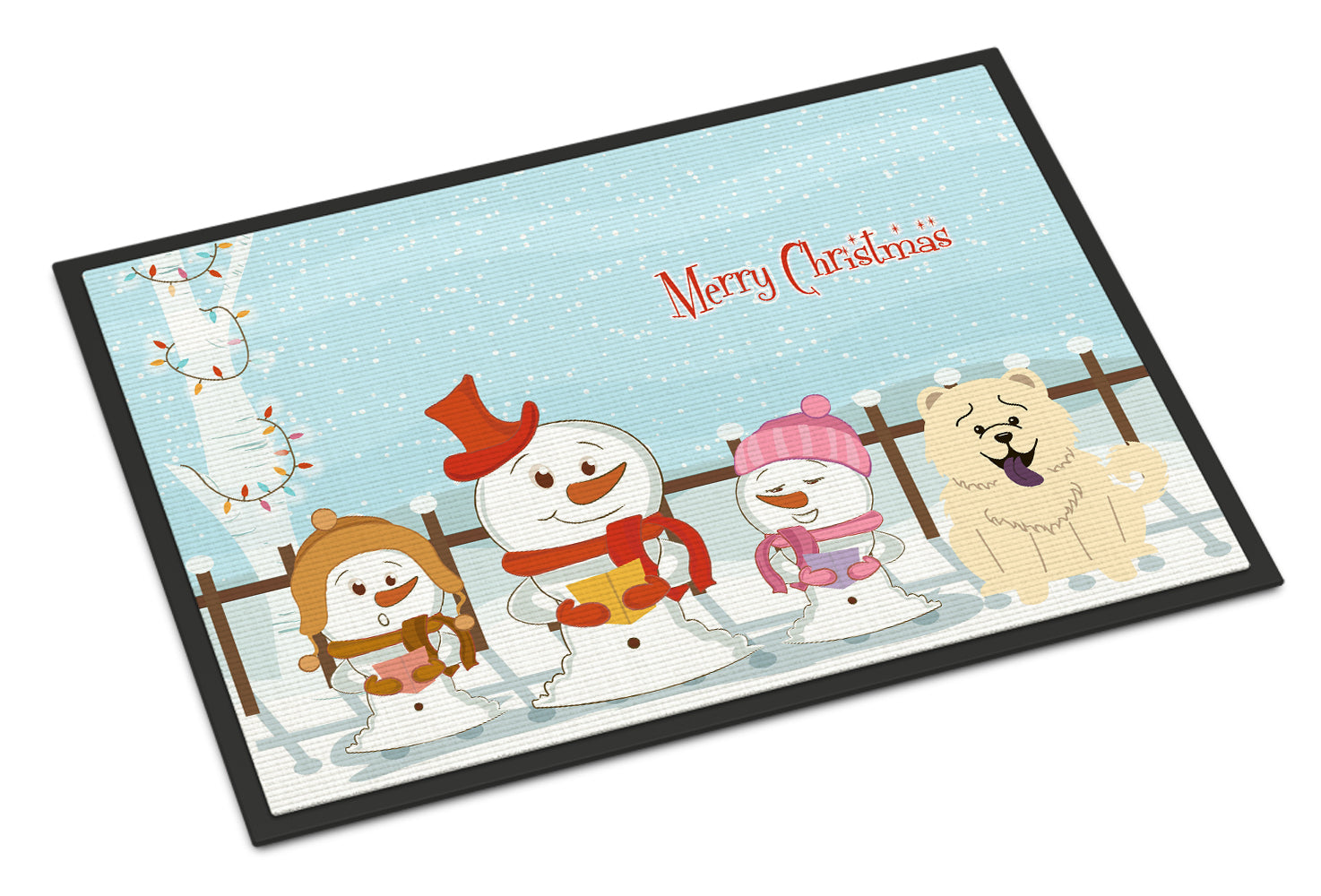 Caroline's Treasures Merry Christmas Carolers Chow Chow White Doormat - 24x36 Decorative Floor Mat – Indoor/Outdoor Rug with Artistic Flair BB2471JMAT