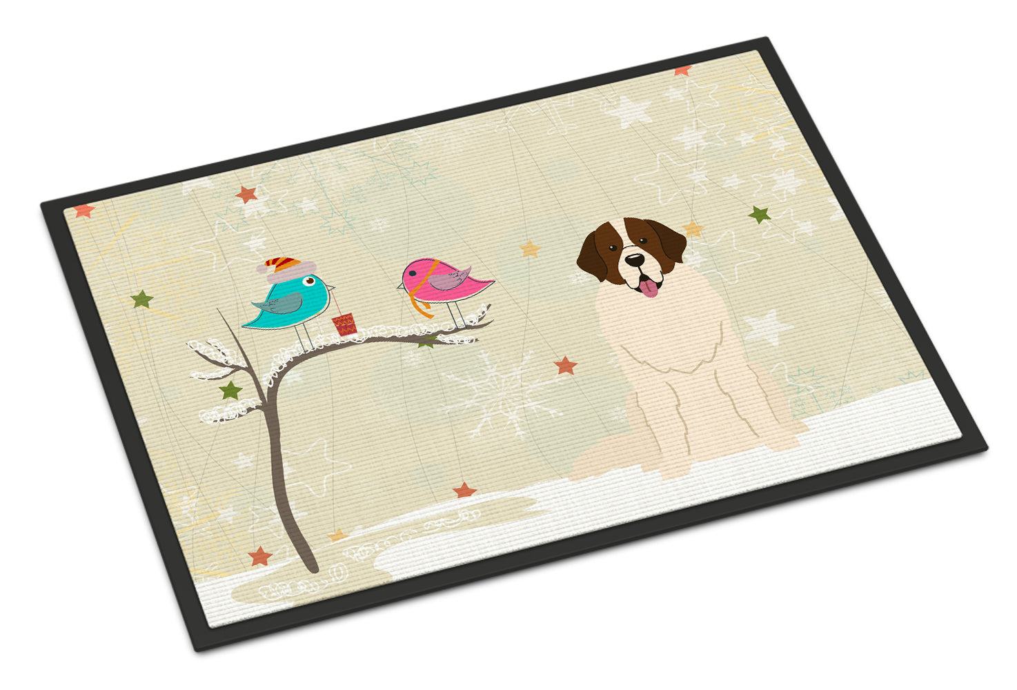 Caroline's Treasures Christmas Presents between Friends Moscow Watchdog Doormat - 24x36 Decorative Floor Mat – Indoor/Outdoor Rug with Artistic Flair BB2499JMAT